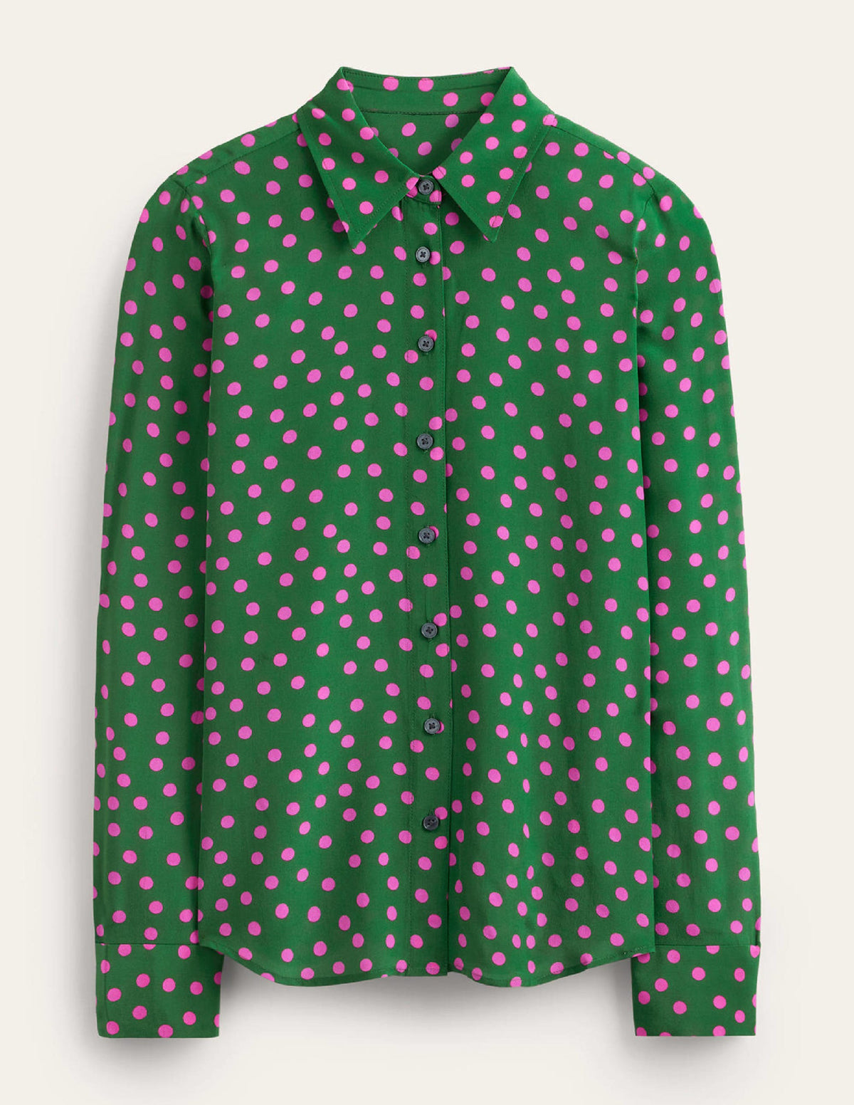 Sienna Silk Shirt-Amazon Green, Dotty Spot - Image 6