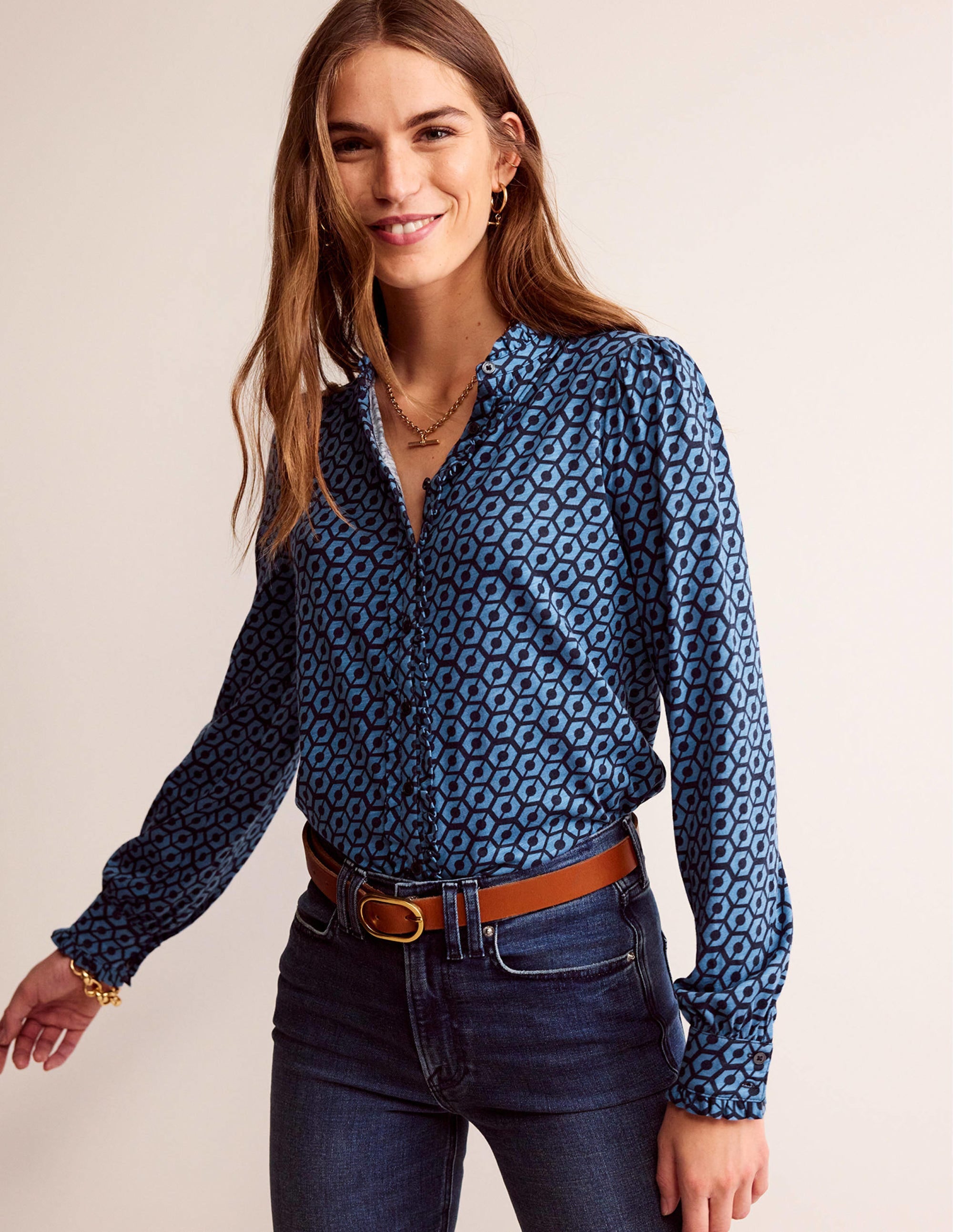 Caroline Jersey Shirt-Azure, Reverie - Image 1