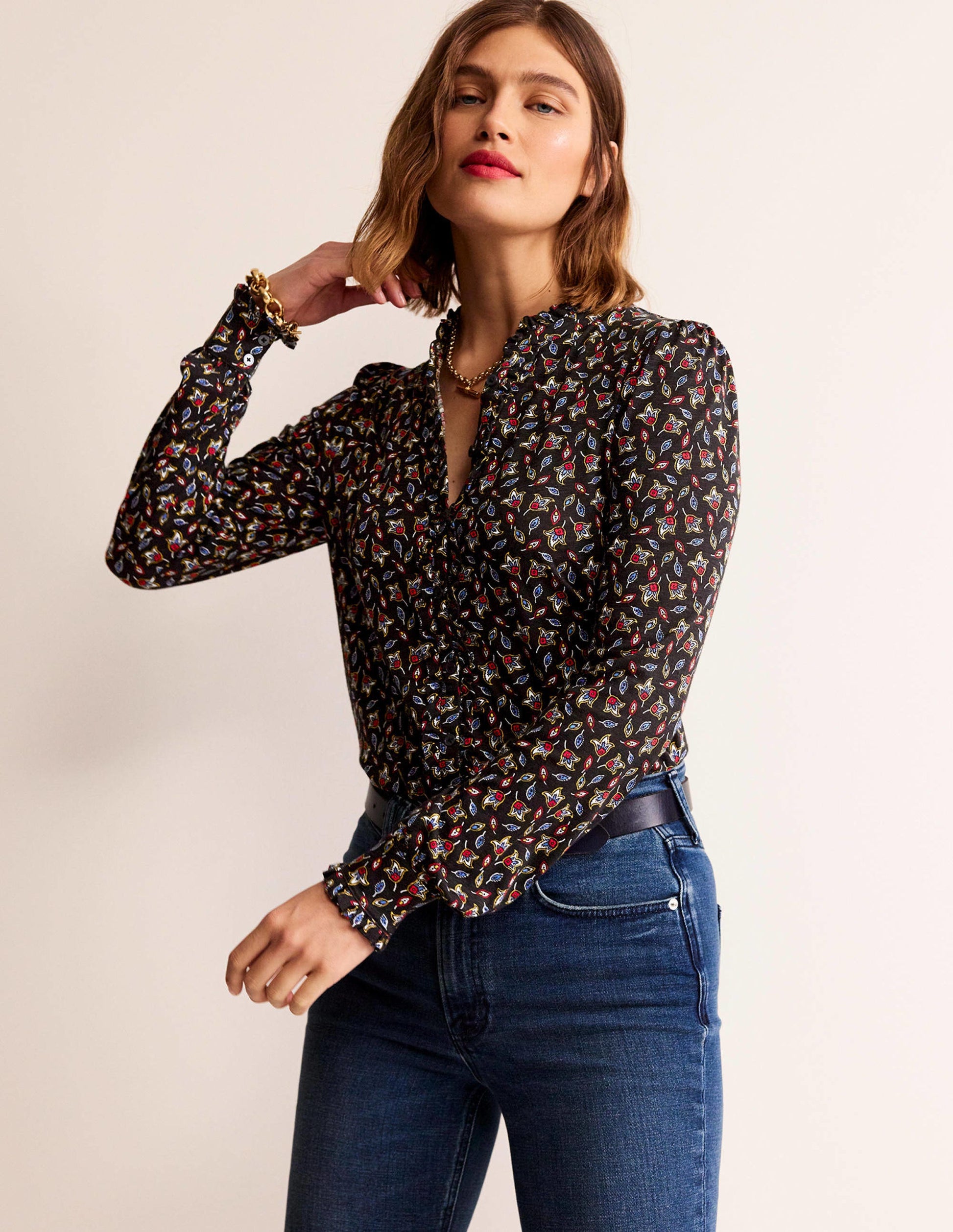 Caroline Jersey Shirt-Multi, Tulip Bud-1