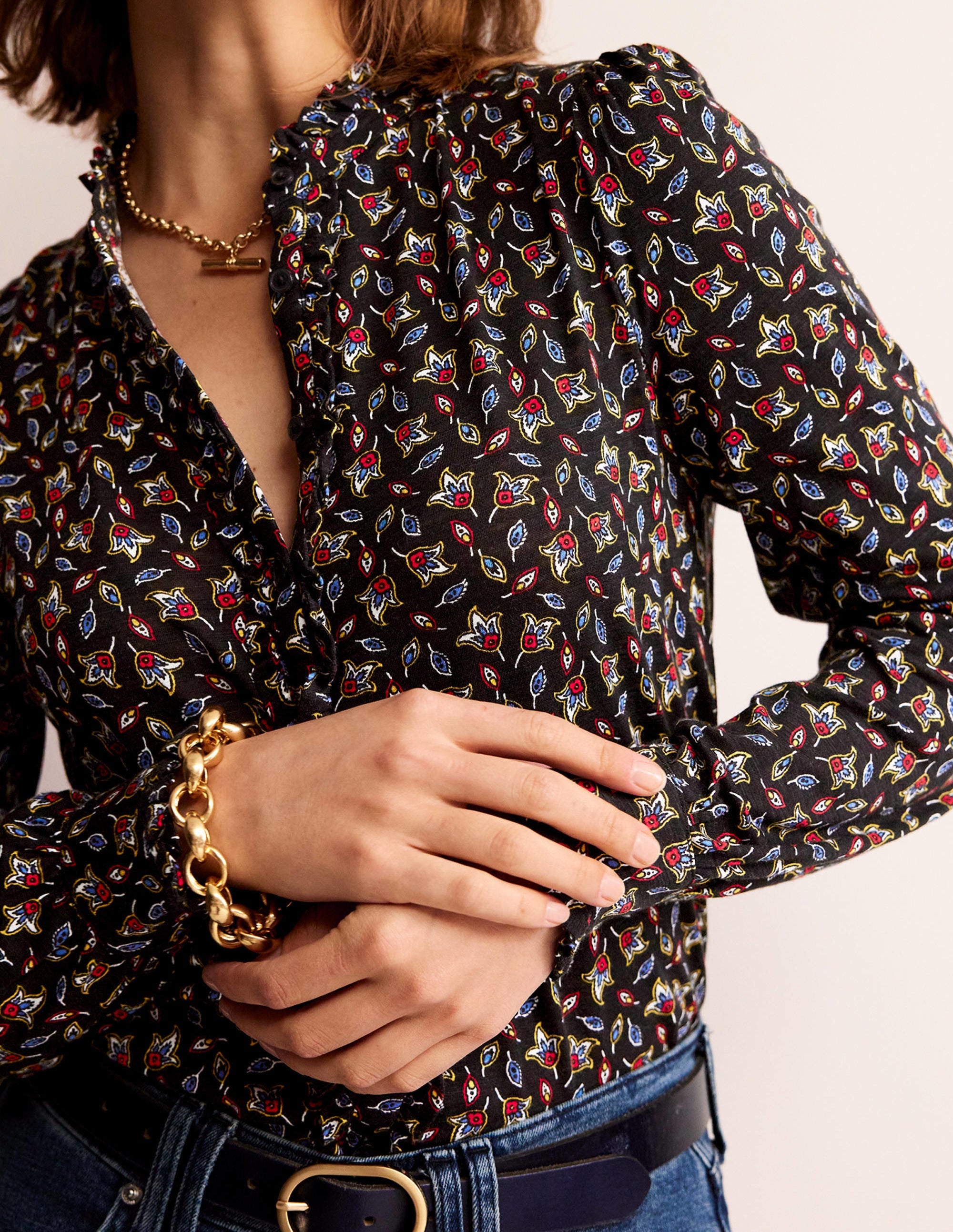 Caroline Jersey Shirt-Multi, Tulip Bud - Image 2
