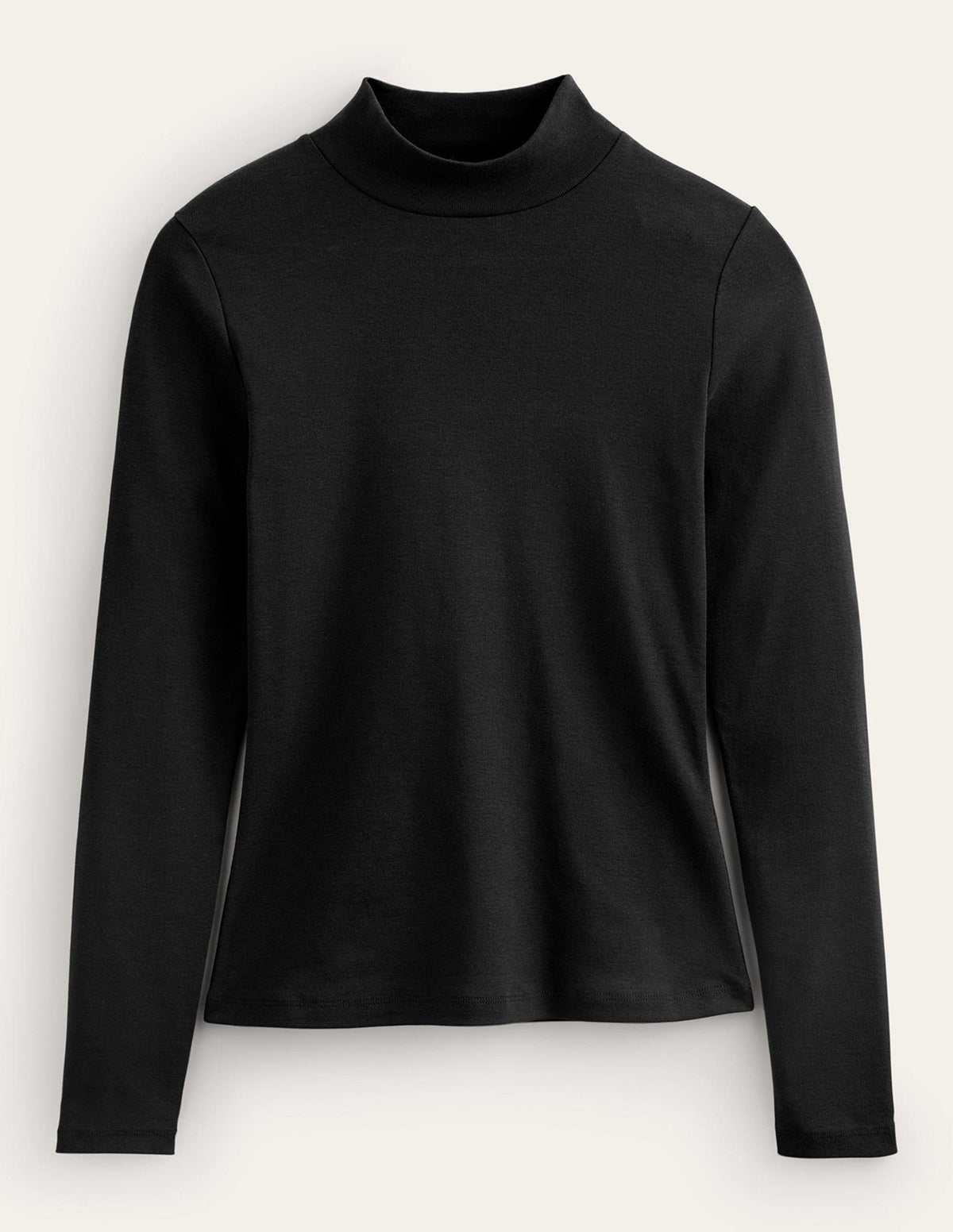 Essential High Neck Jersey Top-Black-5