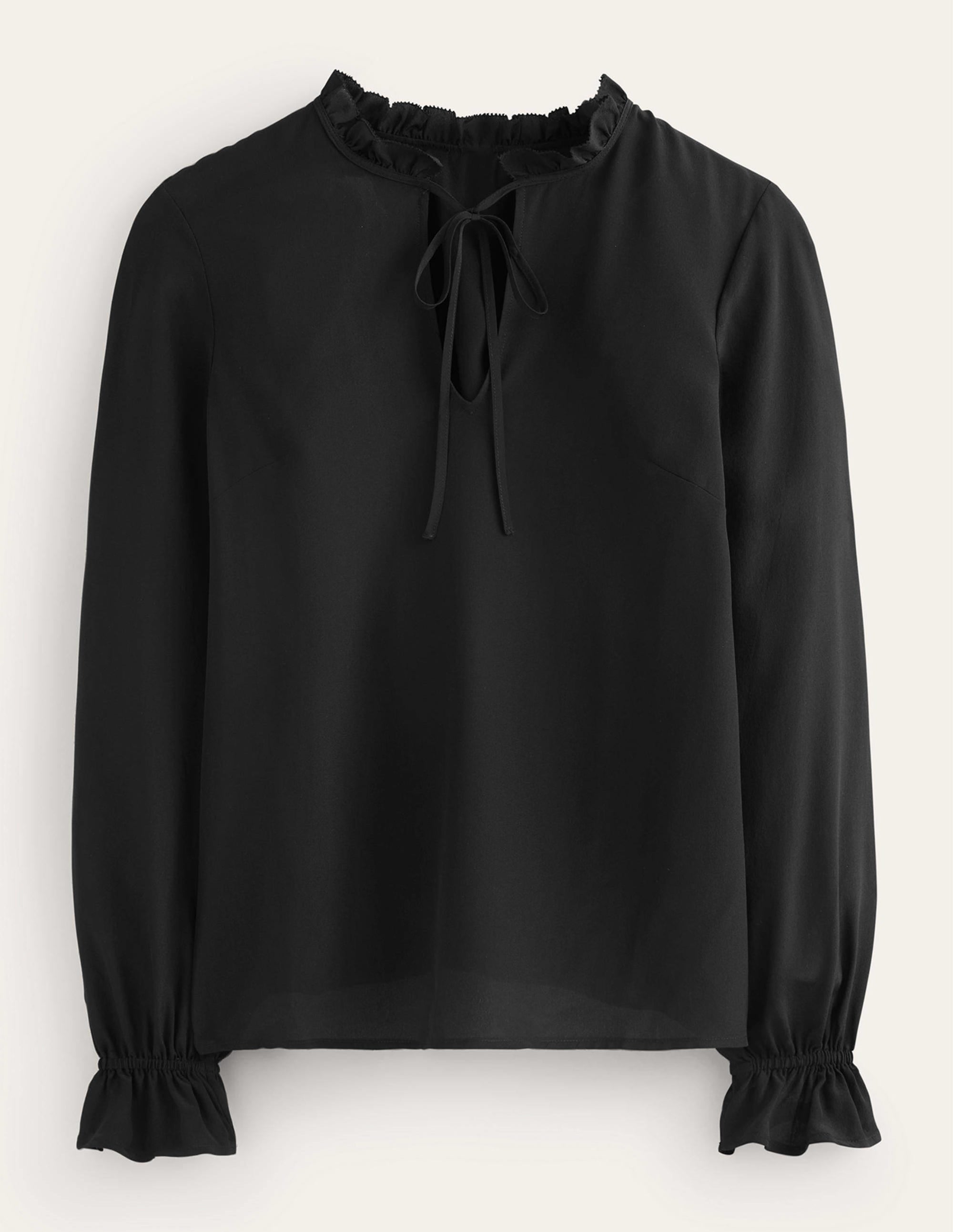 Silk Romantic Blouse-Black - Image 5