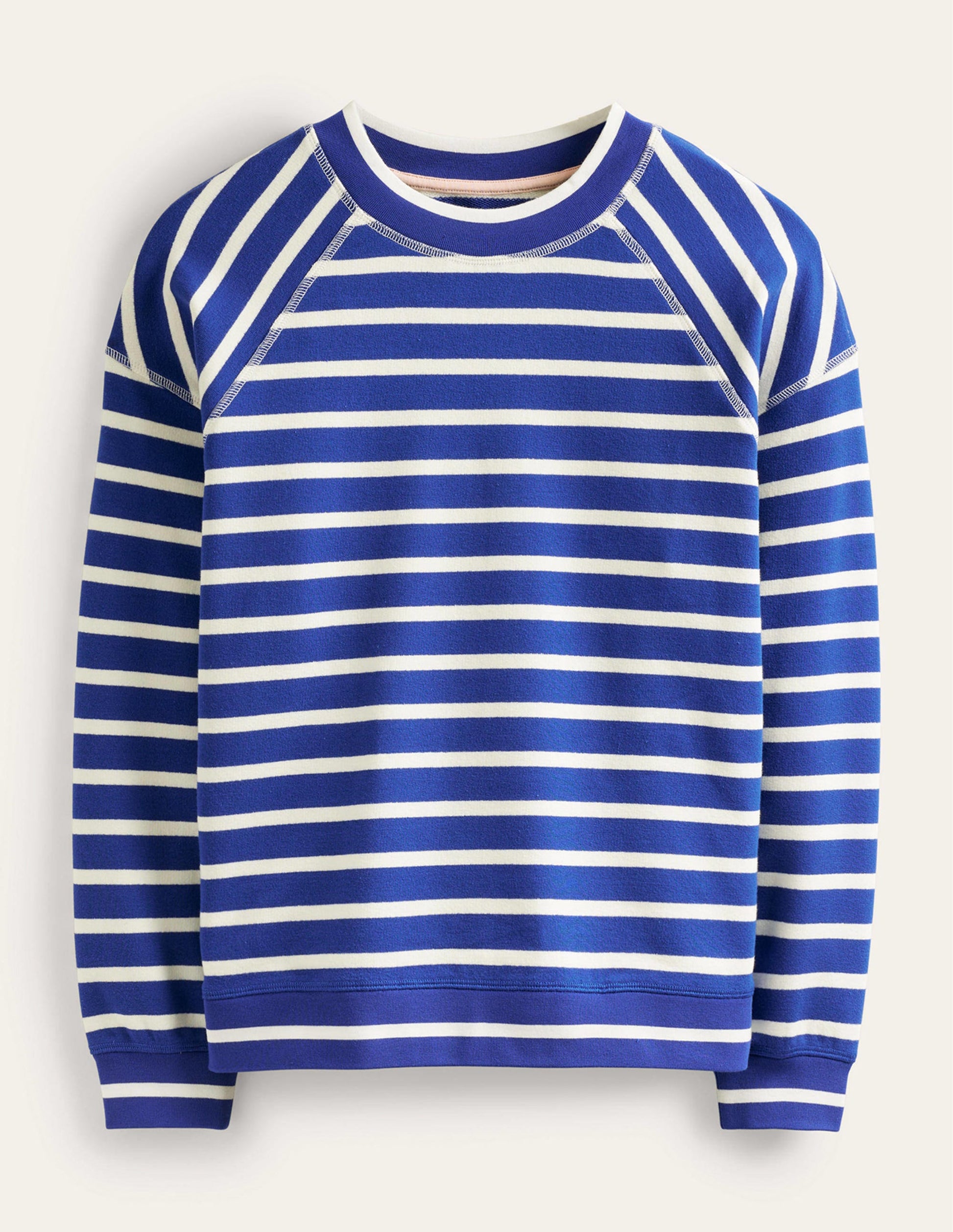 Striped Raglan Sweatshirt-Surf the Web, Ivory-5