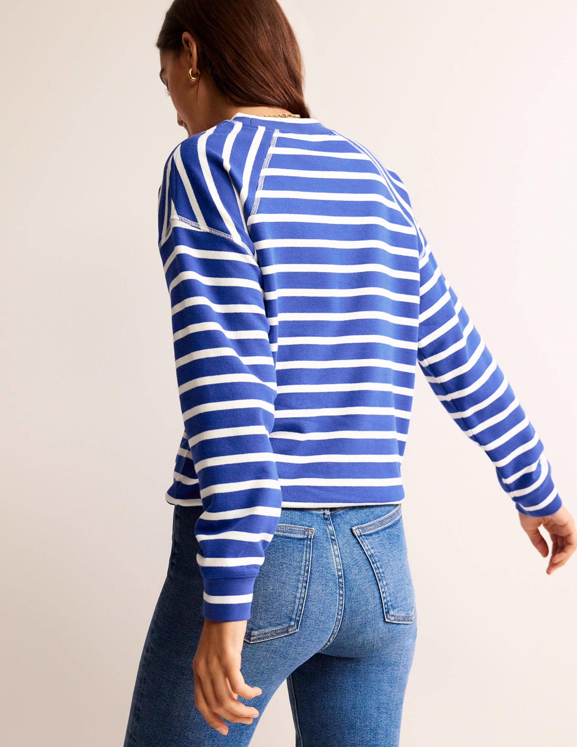 Striped Raglan Sweatshirt-Surf the Web, Ivory-3