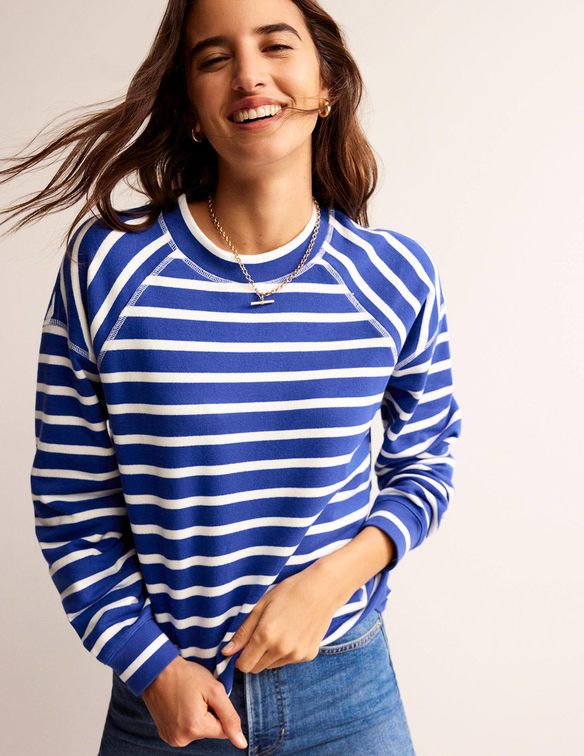 Striped Raglan Sweatshirt-Surf the Web, Ivory-4