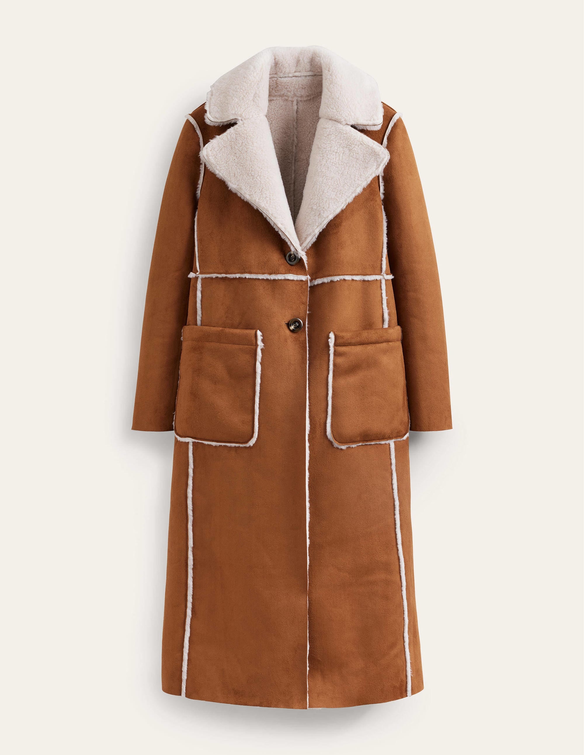Reversible Faux-Shearling Coat-Hazel Brown - Image 6