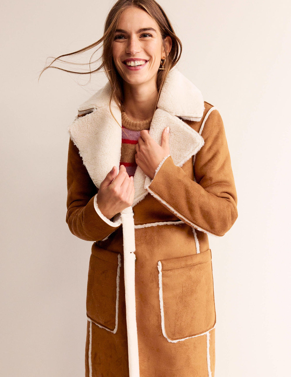 Reversible Faux-Shearling Coat-Hazel Brown-1