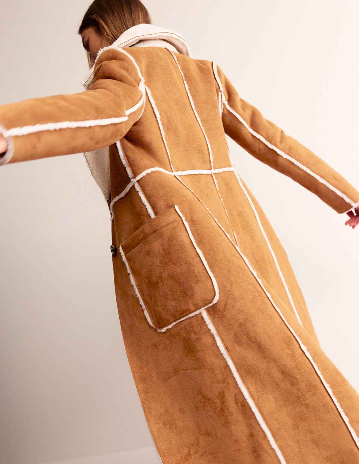 Reversible Faux-Shearling Coat-Hazel Brown - Image 2
