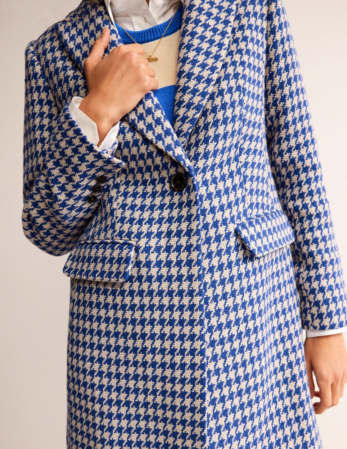 Canterbury Interest Coat-Blue and Ivory Dogstooth - Image 2
