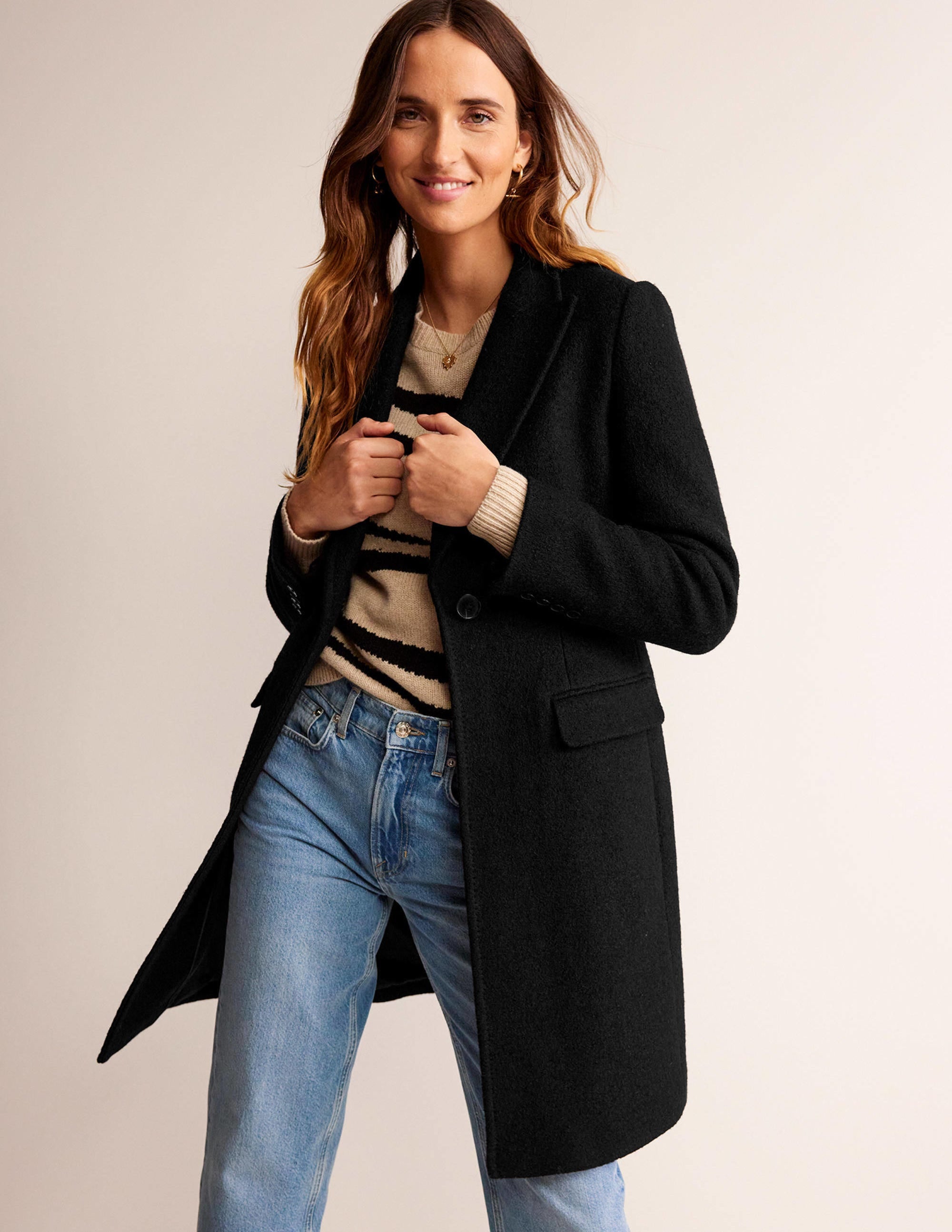 Canterbury Textured Coat-Black - Image 1