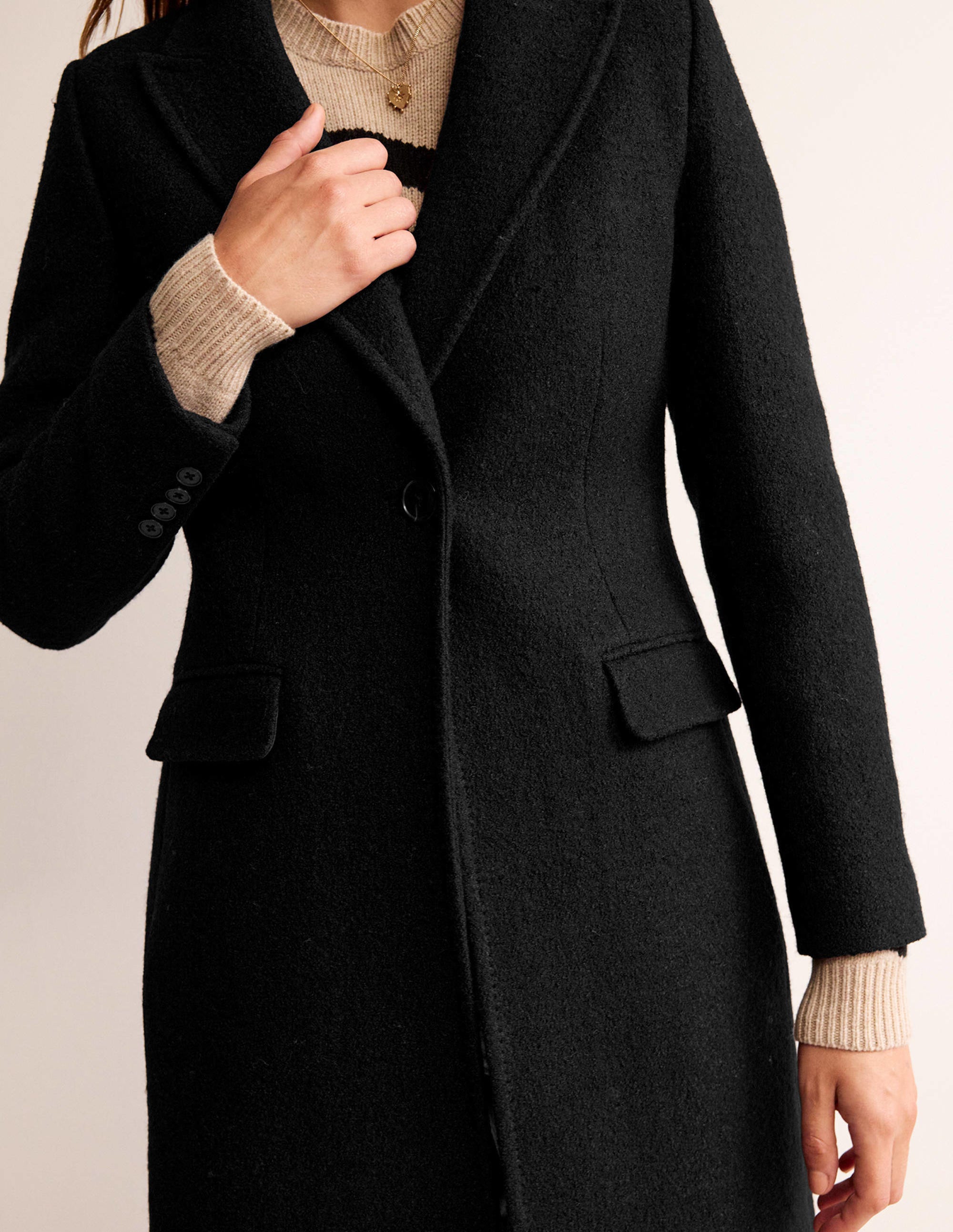 Canterbury Textured Coat-Black - Image 2