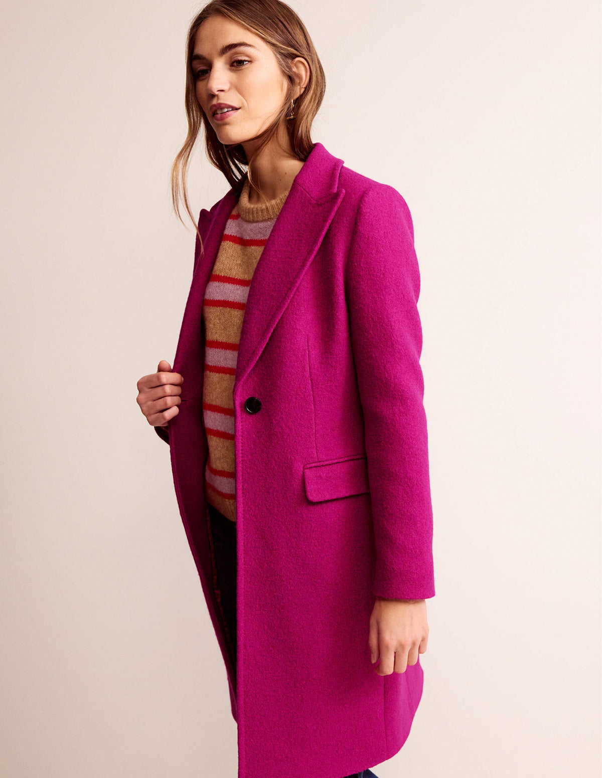 Canterbury Textured Coat-Magenta - Image 1