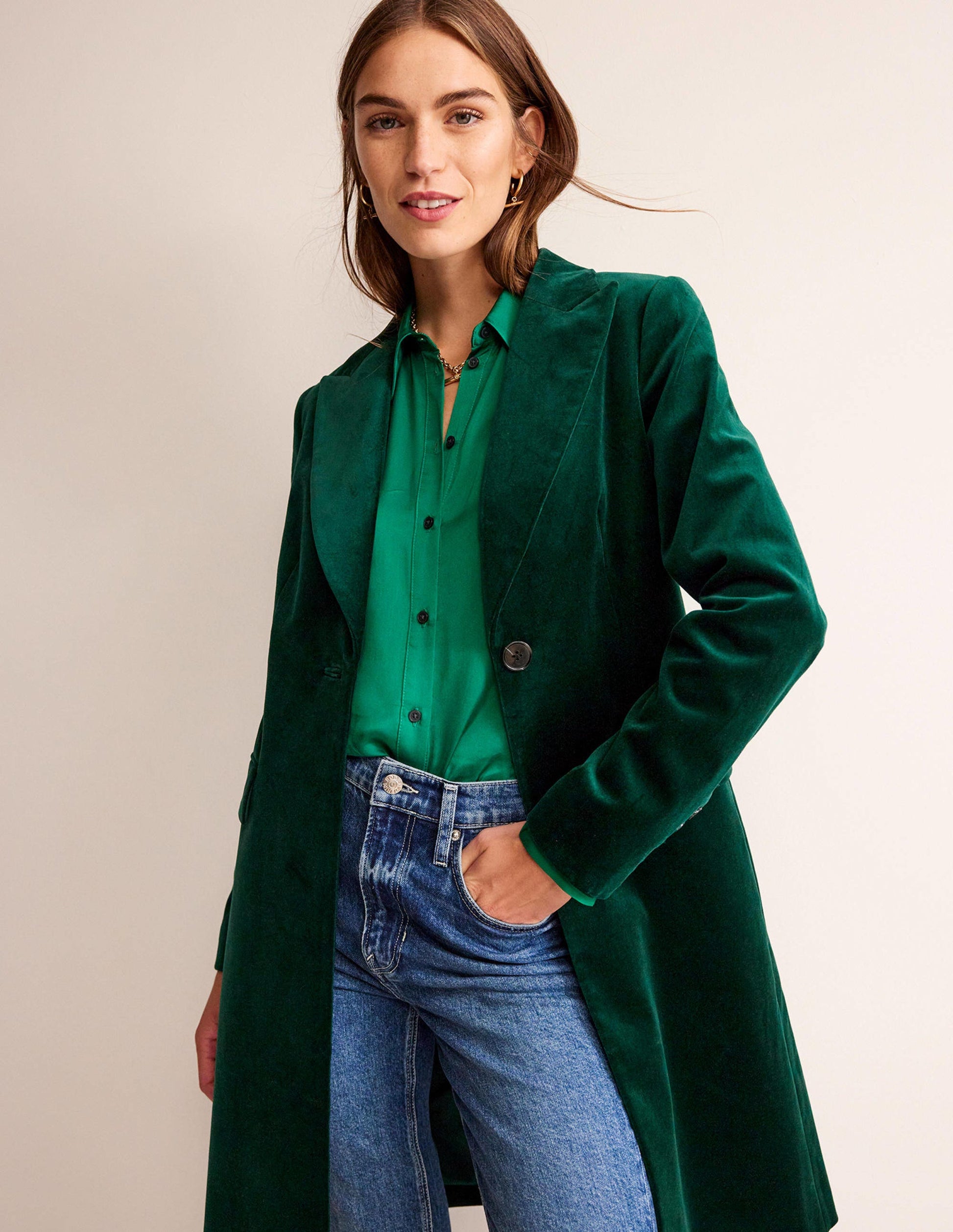 Canterbury Velvet Coat-Emerald Night-1