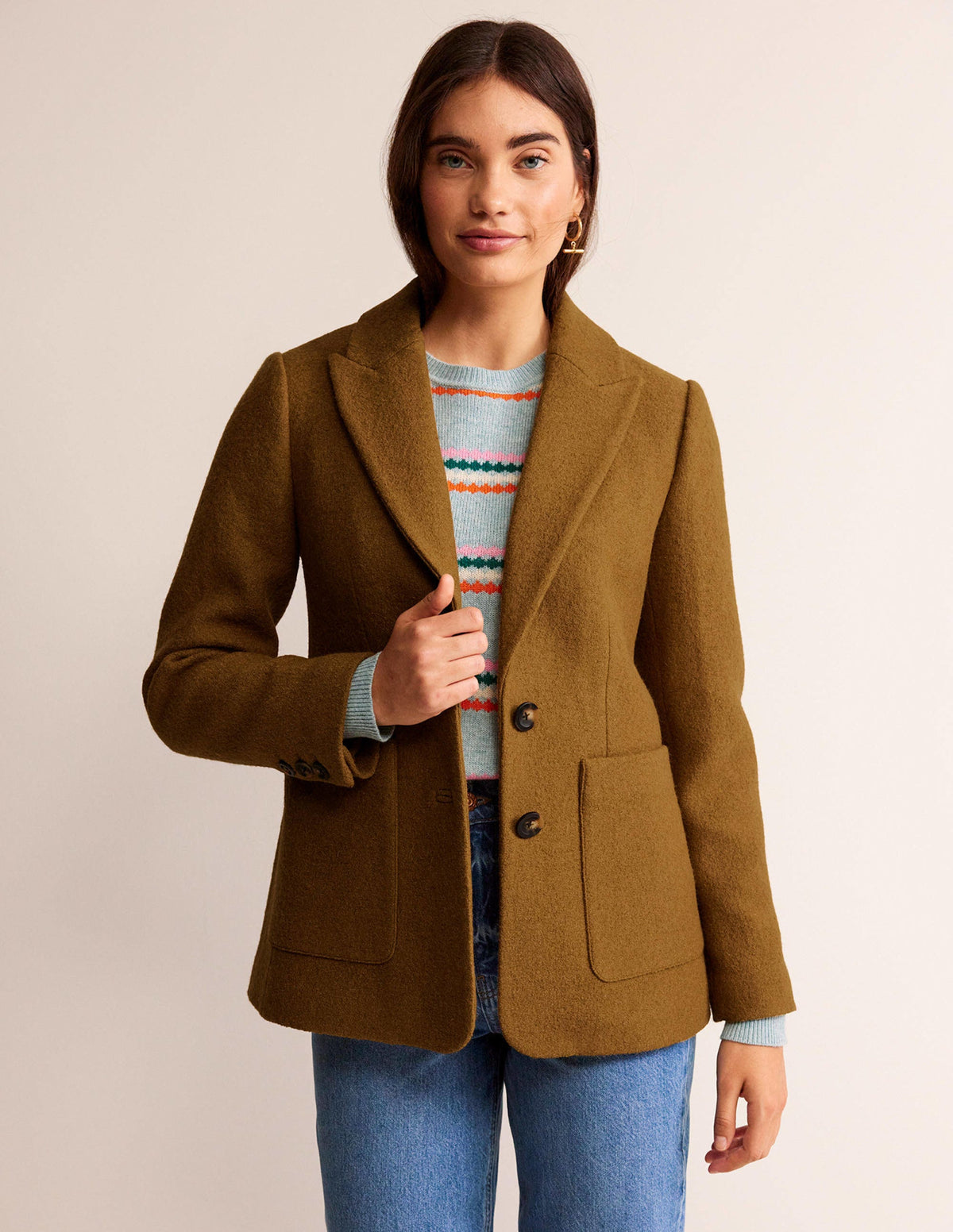 Marylebone Textured Blazer-Camel - Image 1