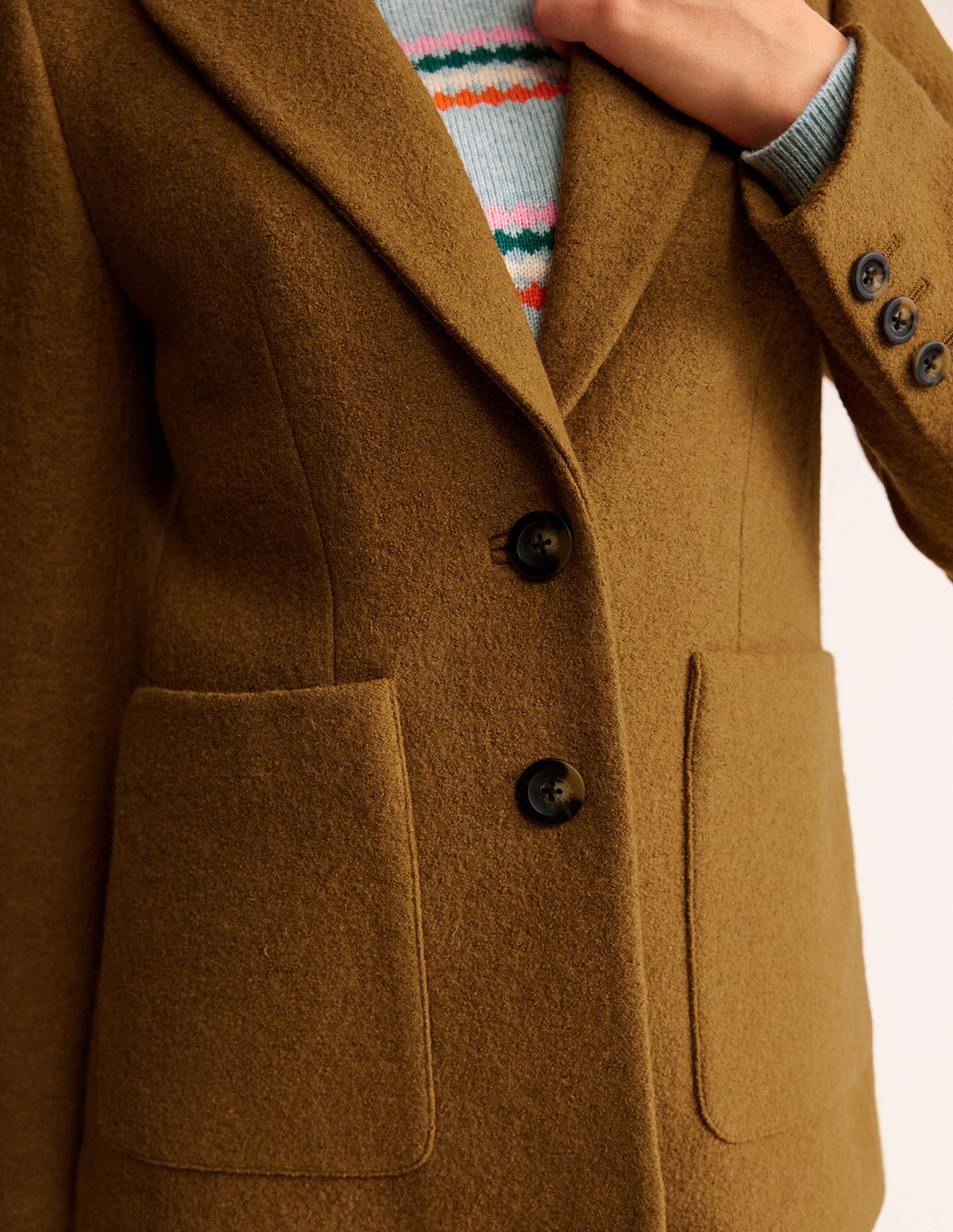 Marylebone Textured Blazer-Camel - Image 2
