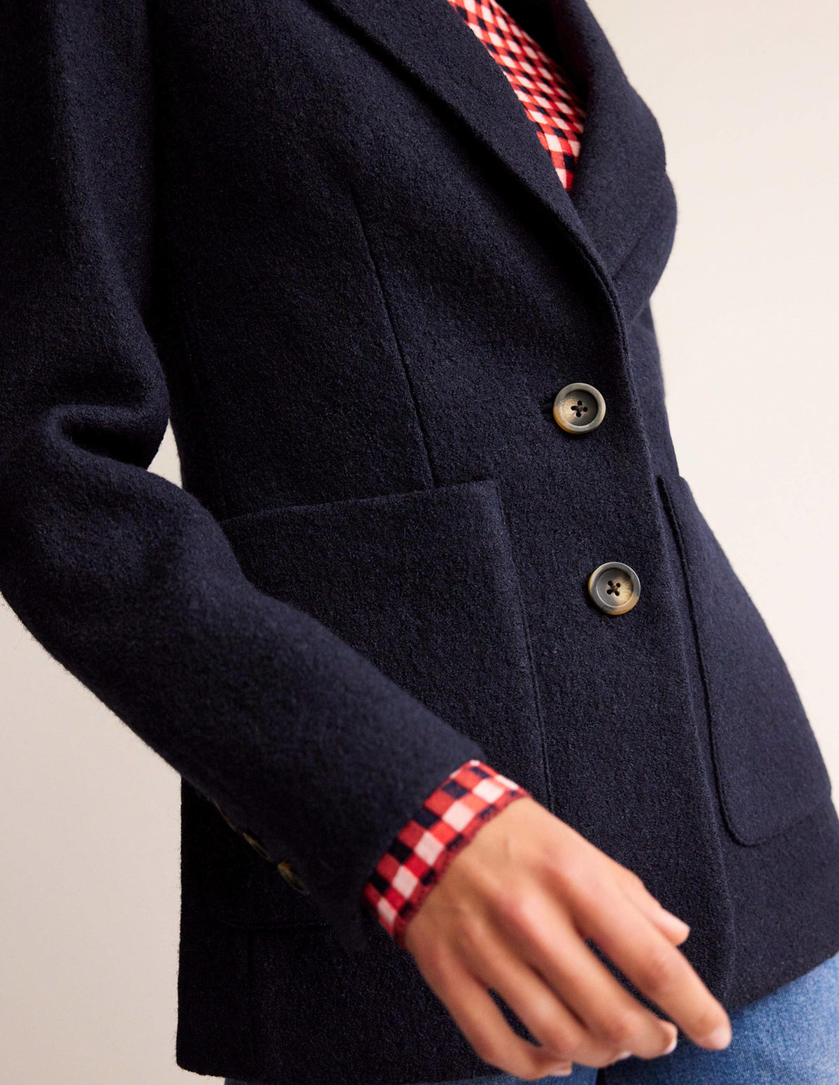 Marylebone Textured Blazer-Navy-2