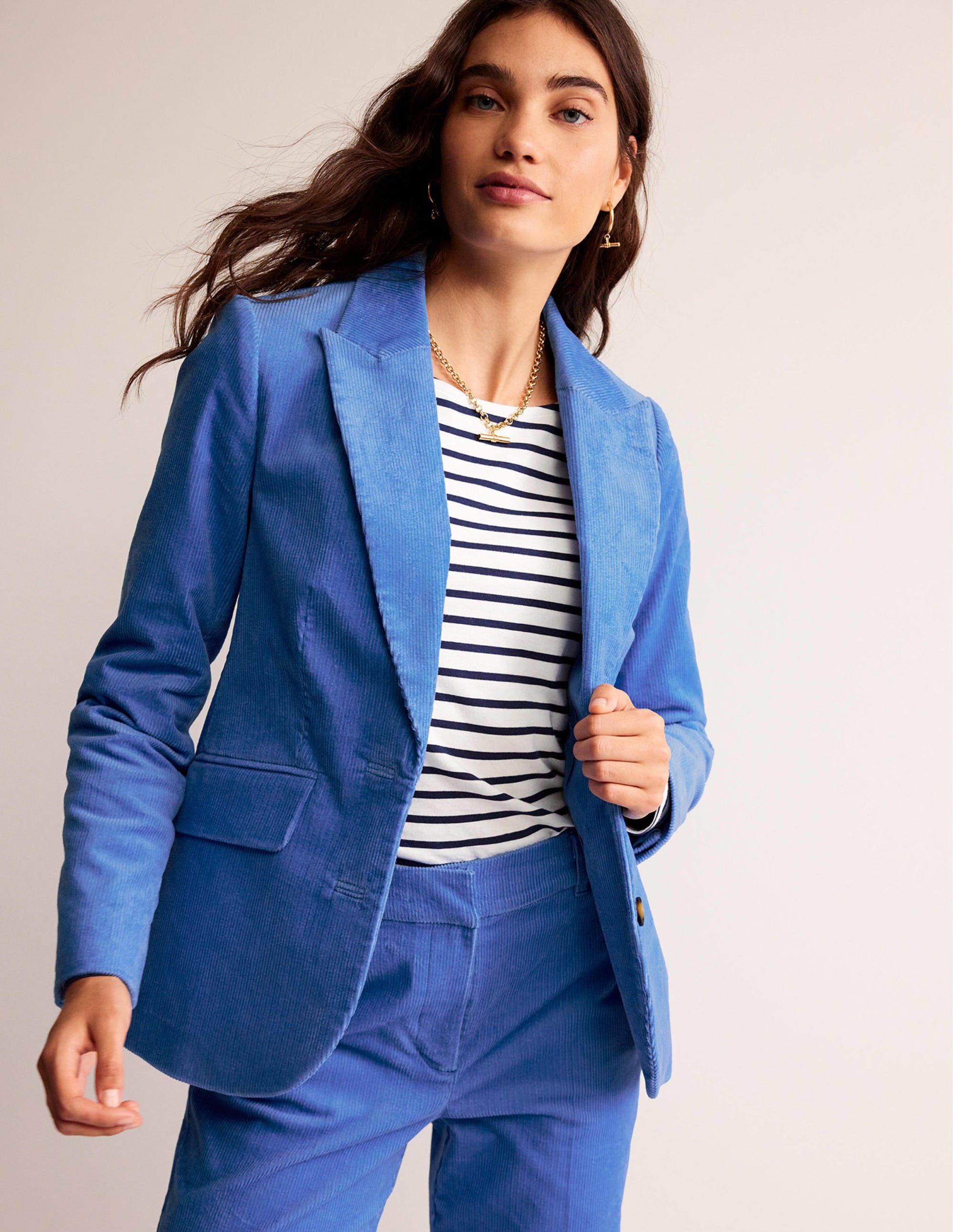 Marylebone Cord Blazer-Marina - Image 1
