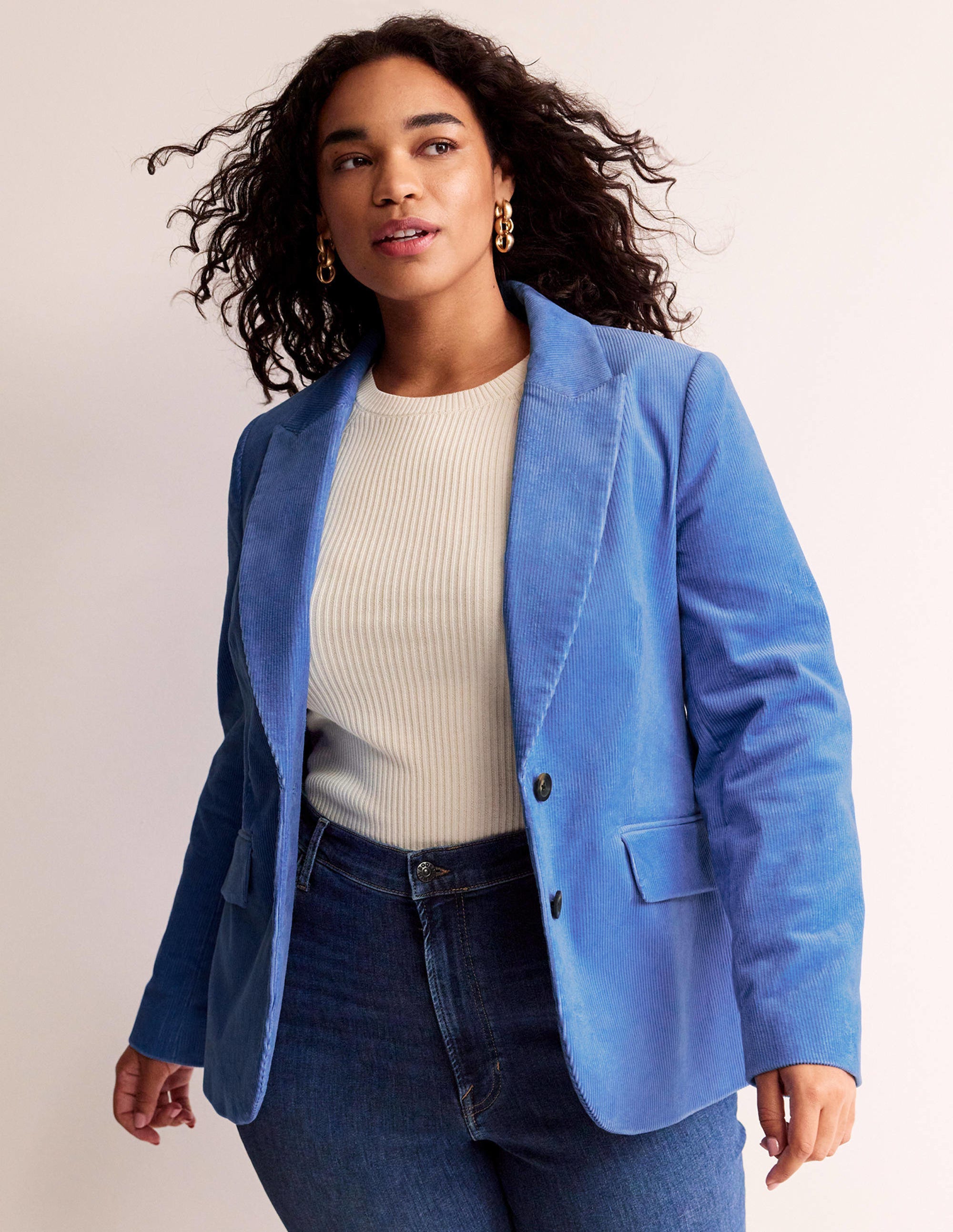 Marylebone Cord Blazer-Marina - Image 5