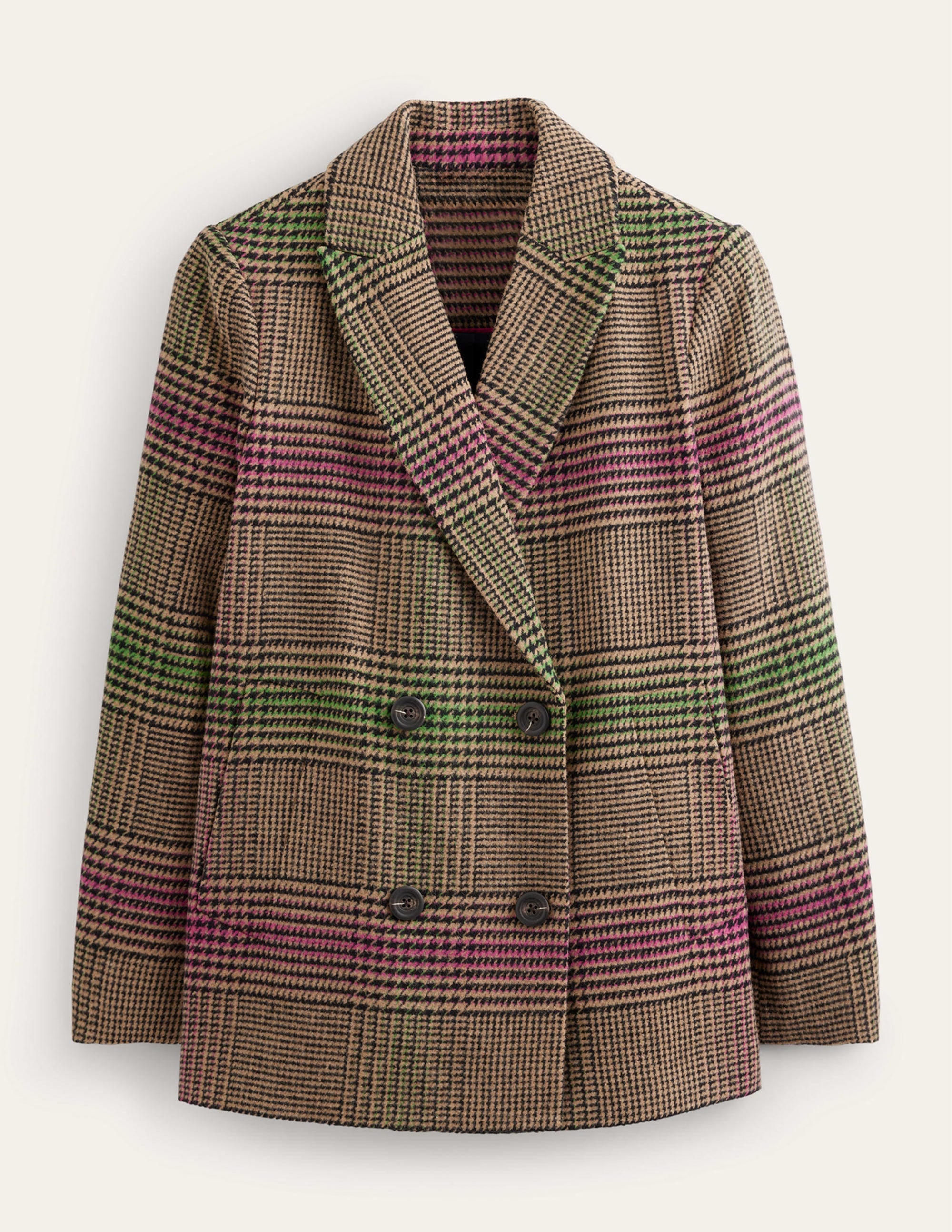 Double-Breasted Checked Coat-Check - Image 8