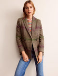 Double-Breasted Checked Coat-Check
