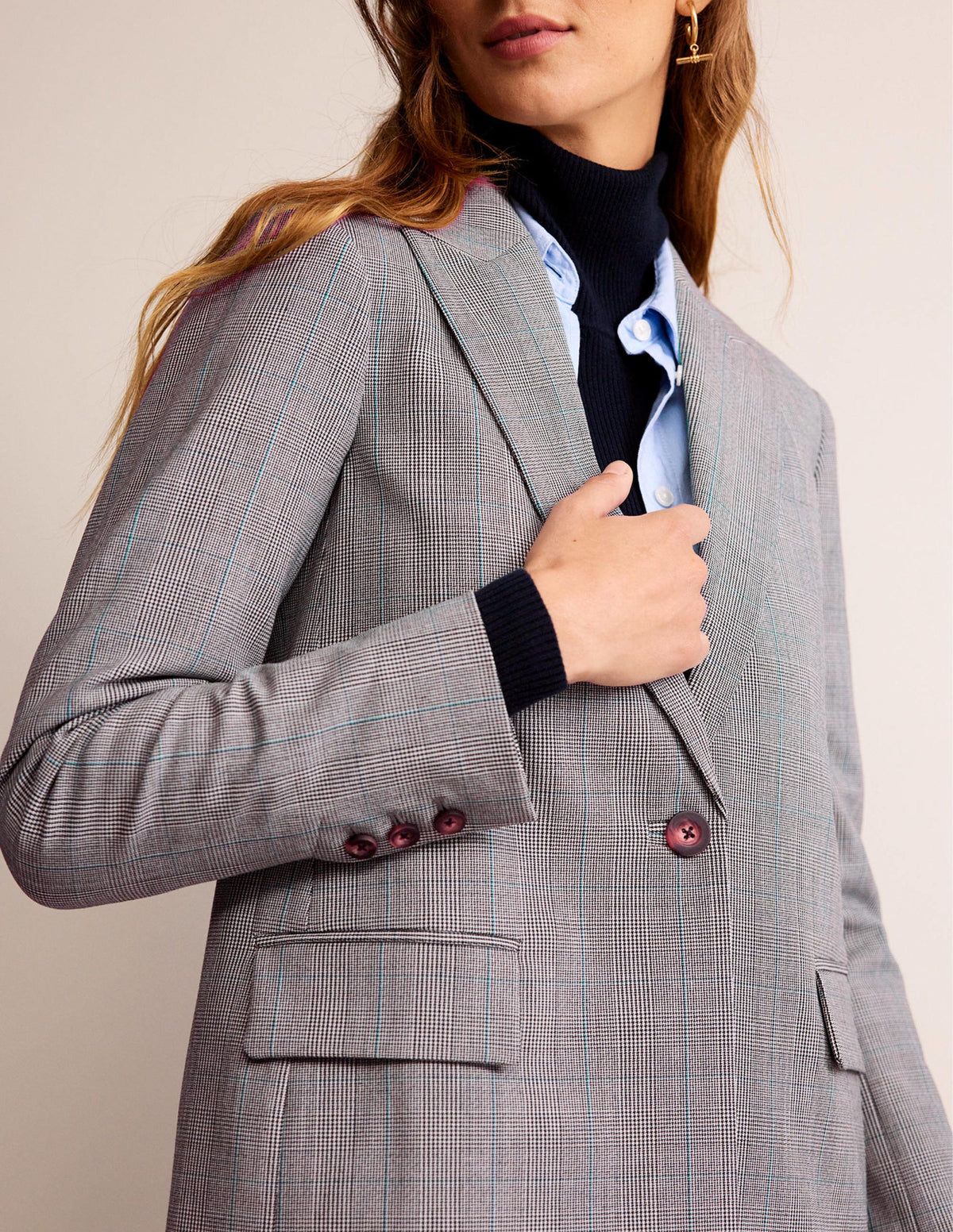 Bloomsbury Wool Blazer-Grey Check - Image 2