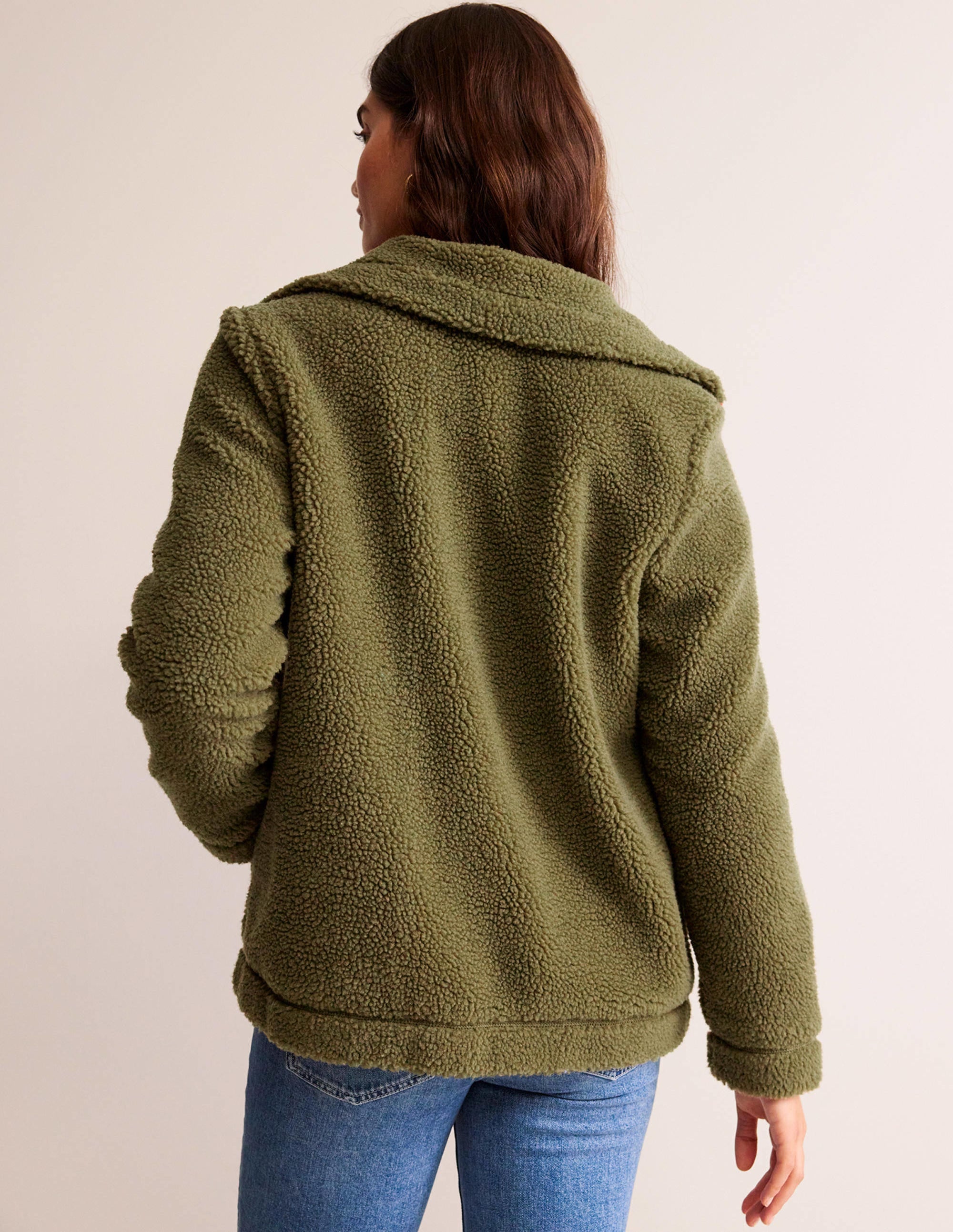 Funnel-Neck Borg Jacket-Mermaid, Hibiscus, Leopard - Image 3