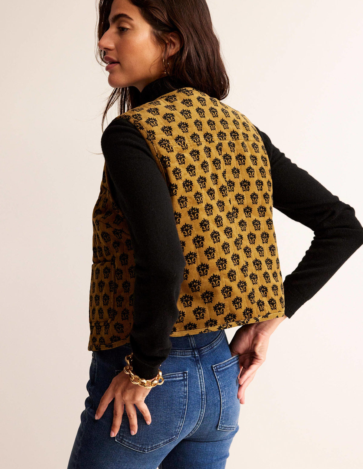Cord Vest-Golden Olive, Lily - Image 3