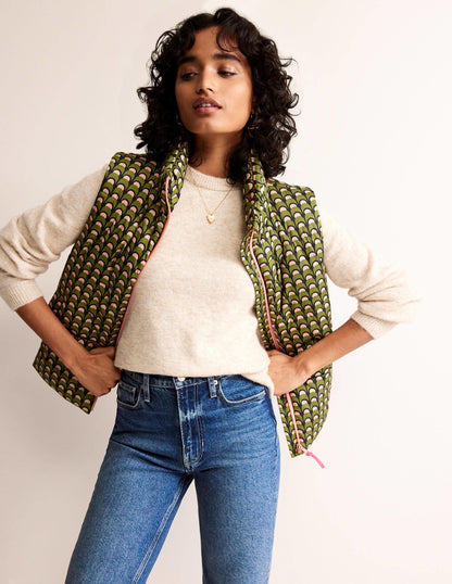 Fife Quilted Gilet-Chalky Pink, Geo Charm-4