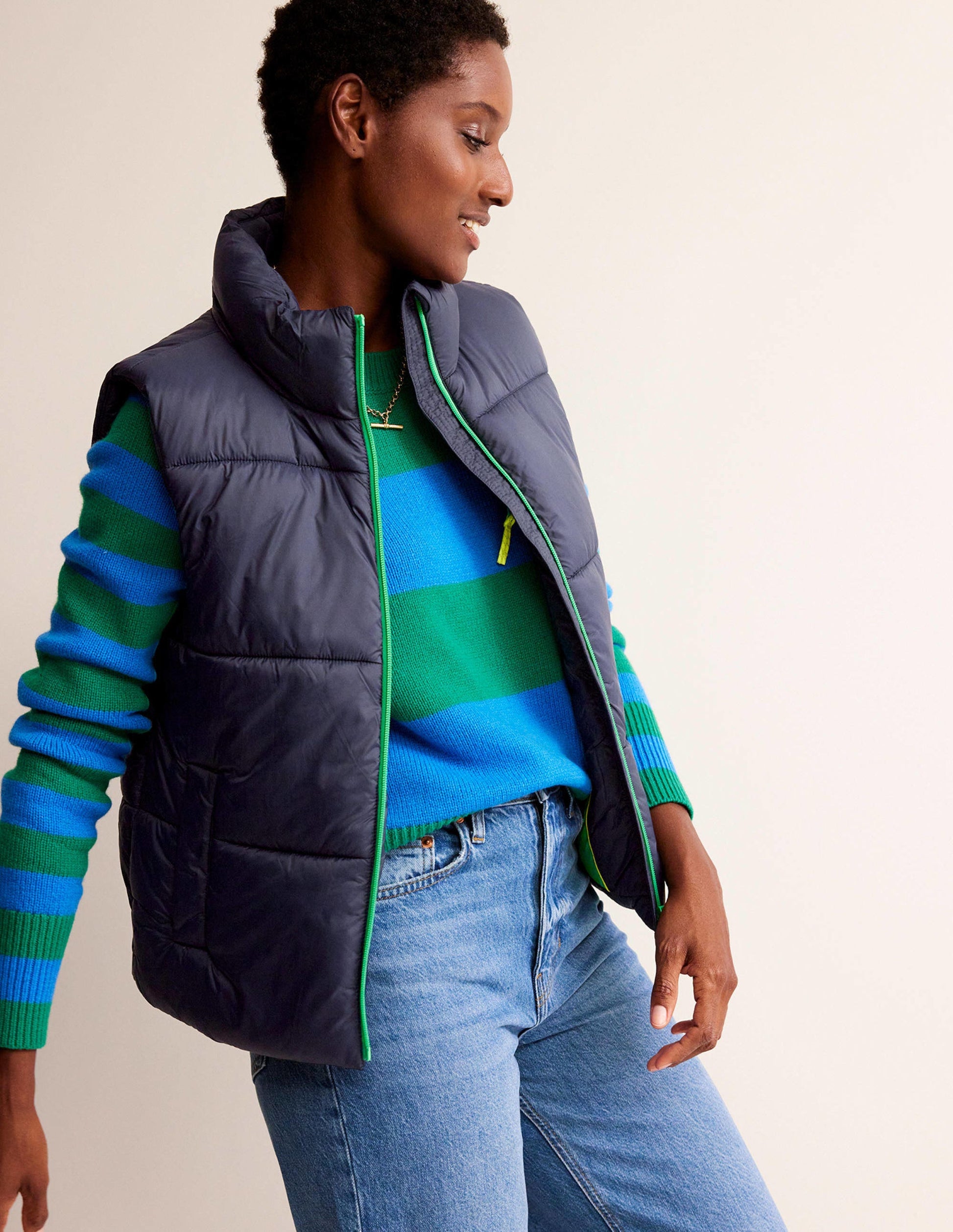Fife Quilted Gilet-Navy-1
