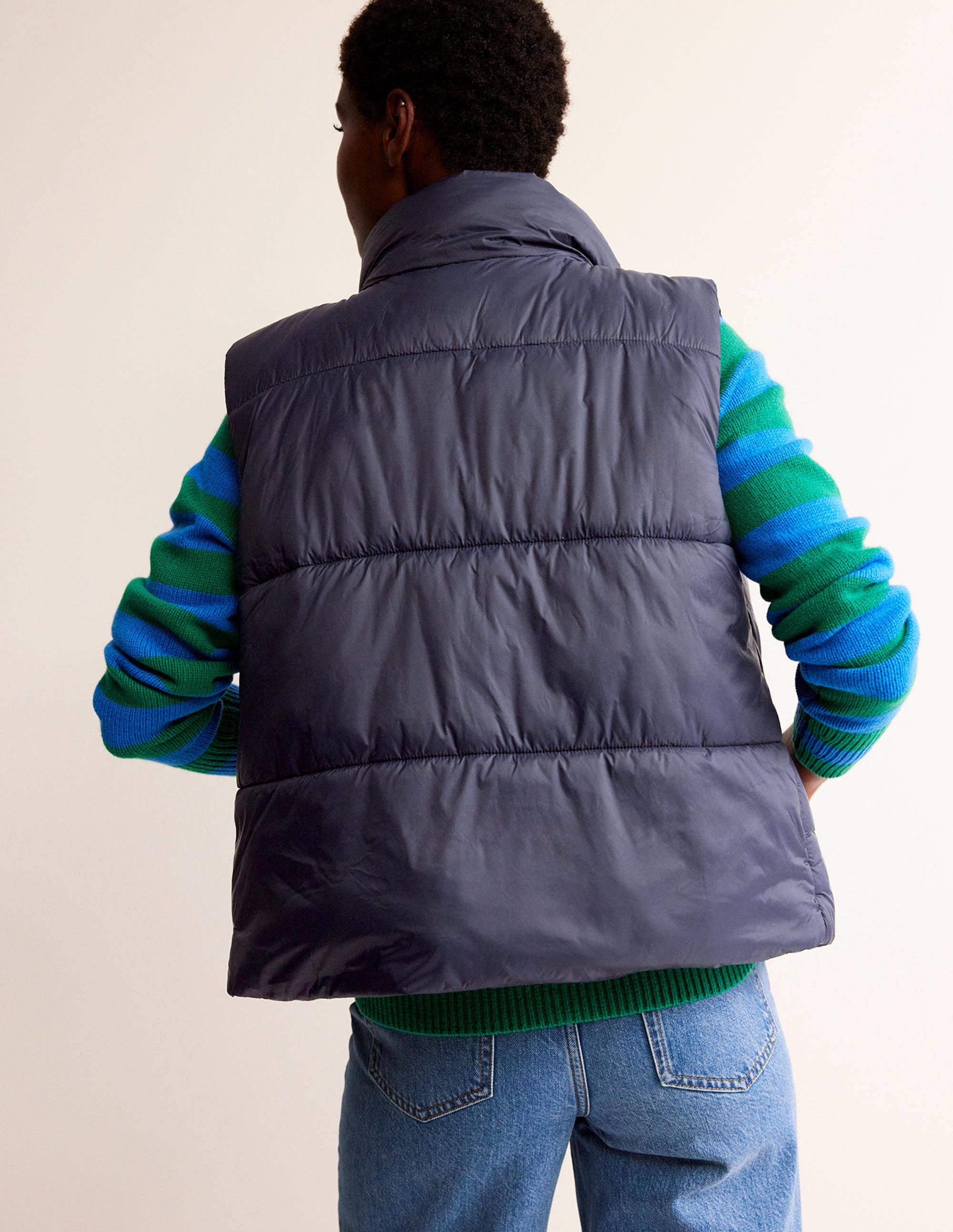 Fife Quilted Gilet-Navy - Image 3