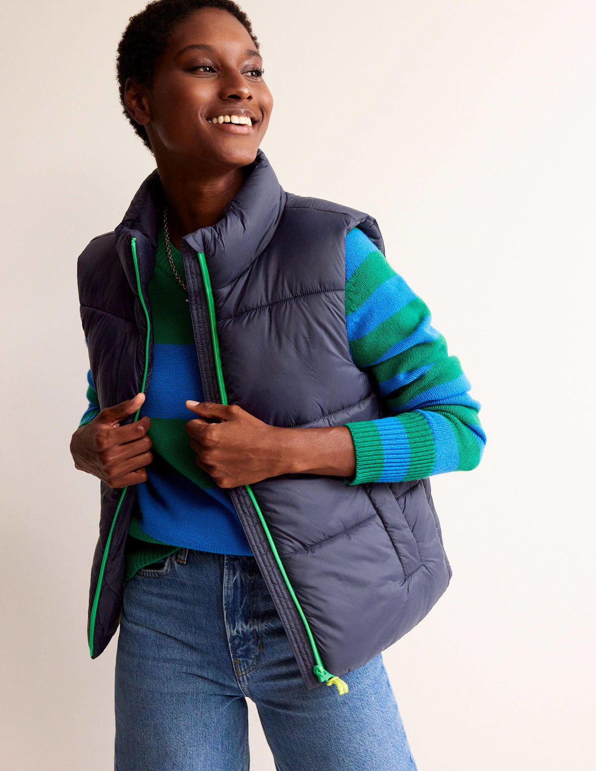 Fife Quilted Gilet-Navy-4