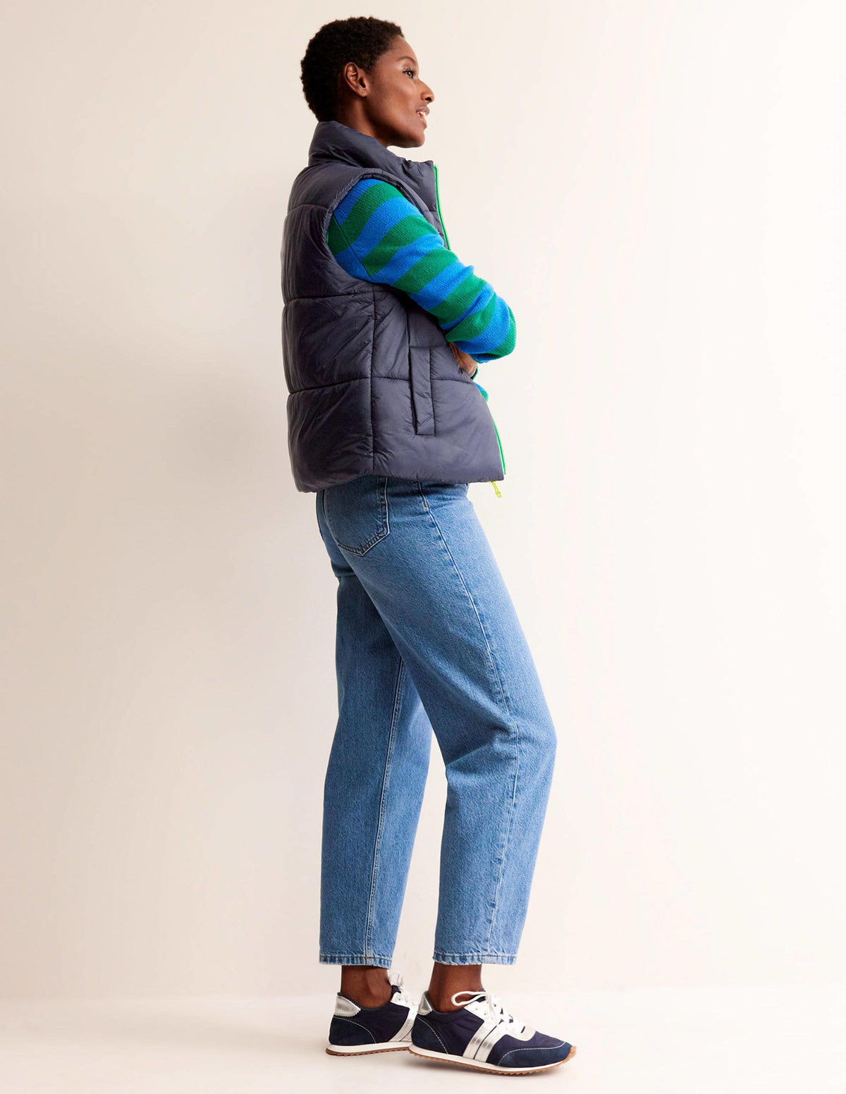 Fife Quilted Gilet-Navy-5