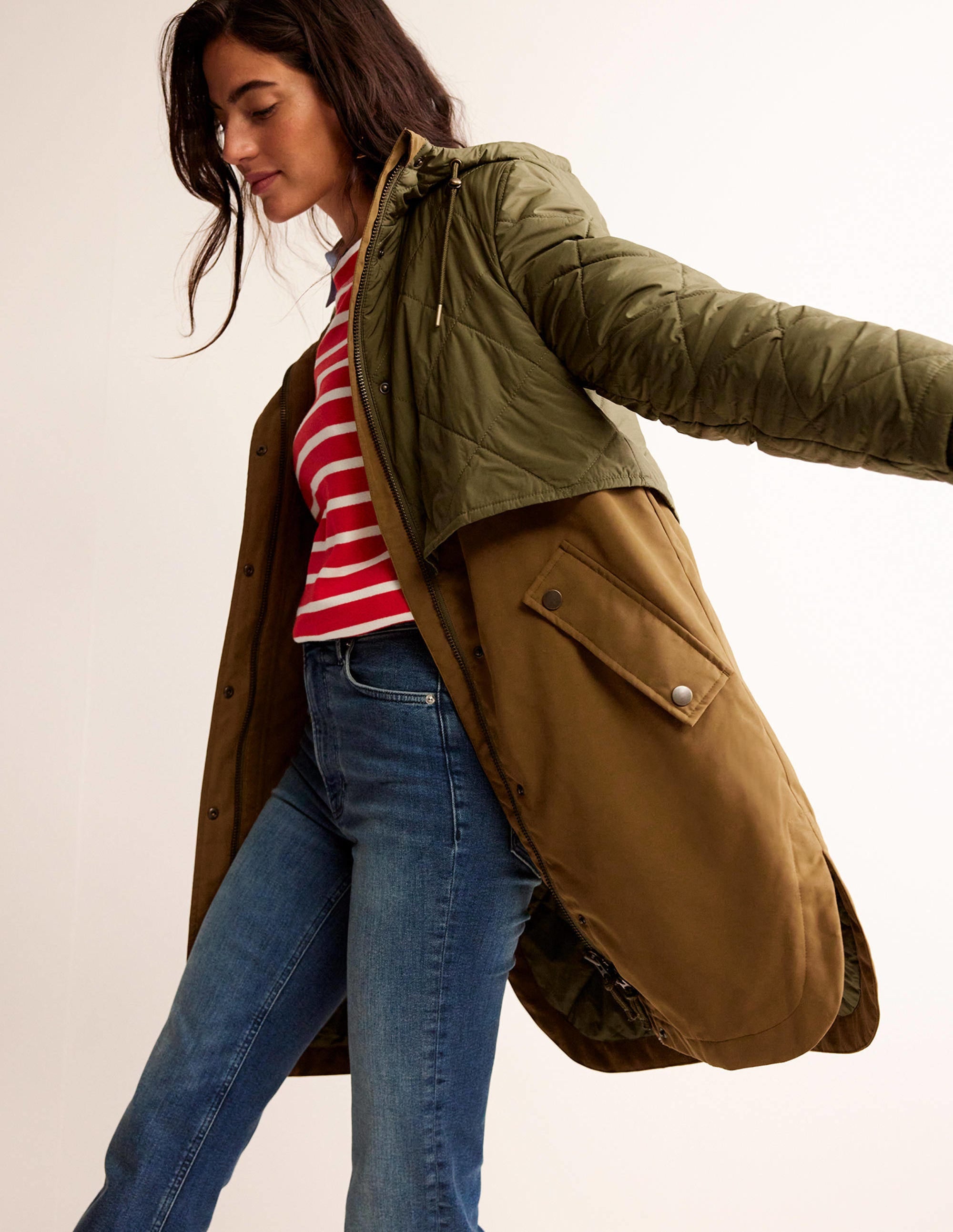 Quilted Parka-Khaki - Image 1
