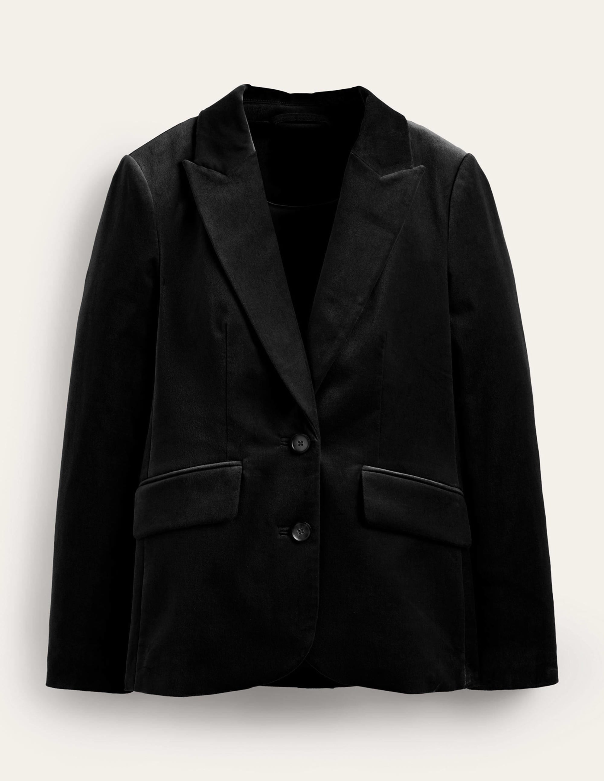 Marylebone Velvet Blazer-Black - Image 5