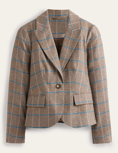 Canonbury Wool Blazer-Camel and Pink Prince of Wales-6