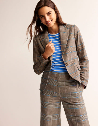 Canonbury Wool Blazer-Camel and Pink Prince of Wales-1