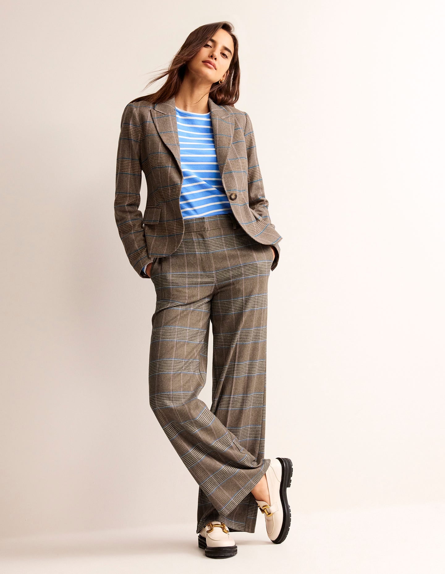 Canonbury Wool Blazer-Camel and Pink Prince of Wales-4