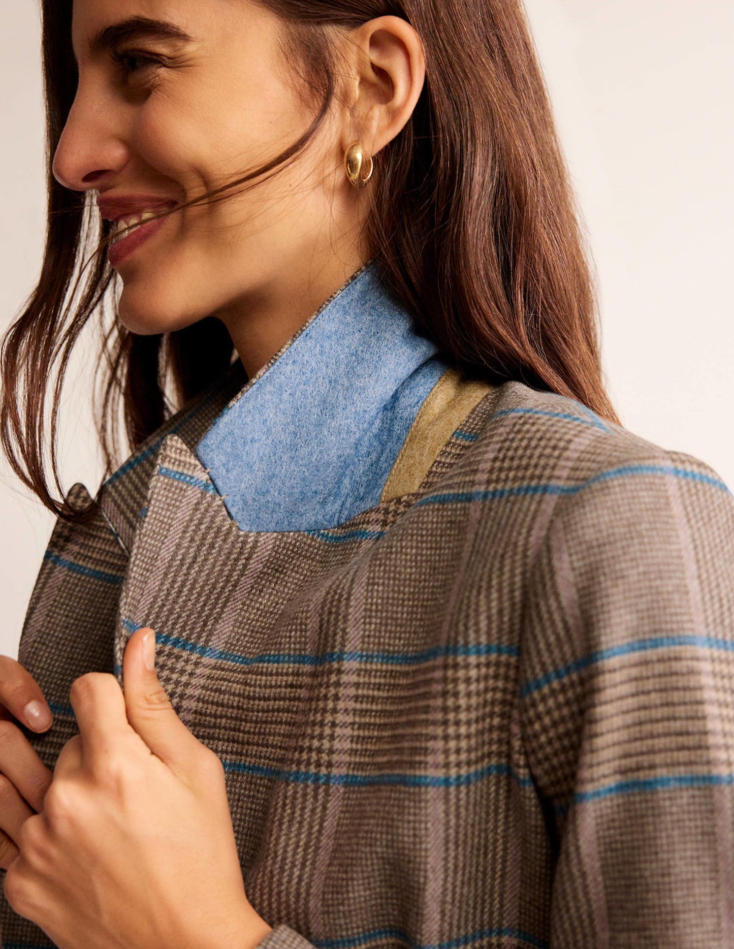 Canonbury Wool Blazer-Camel and Pink Prince of Wales