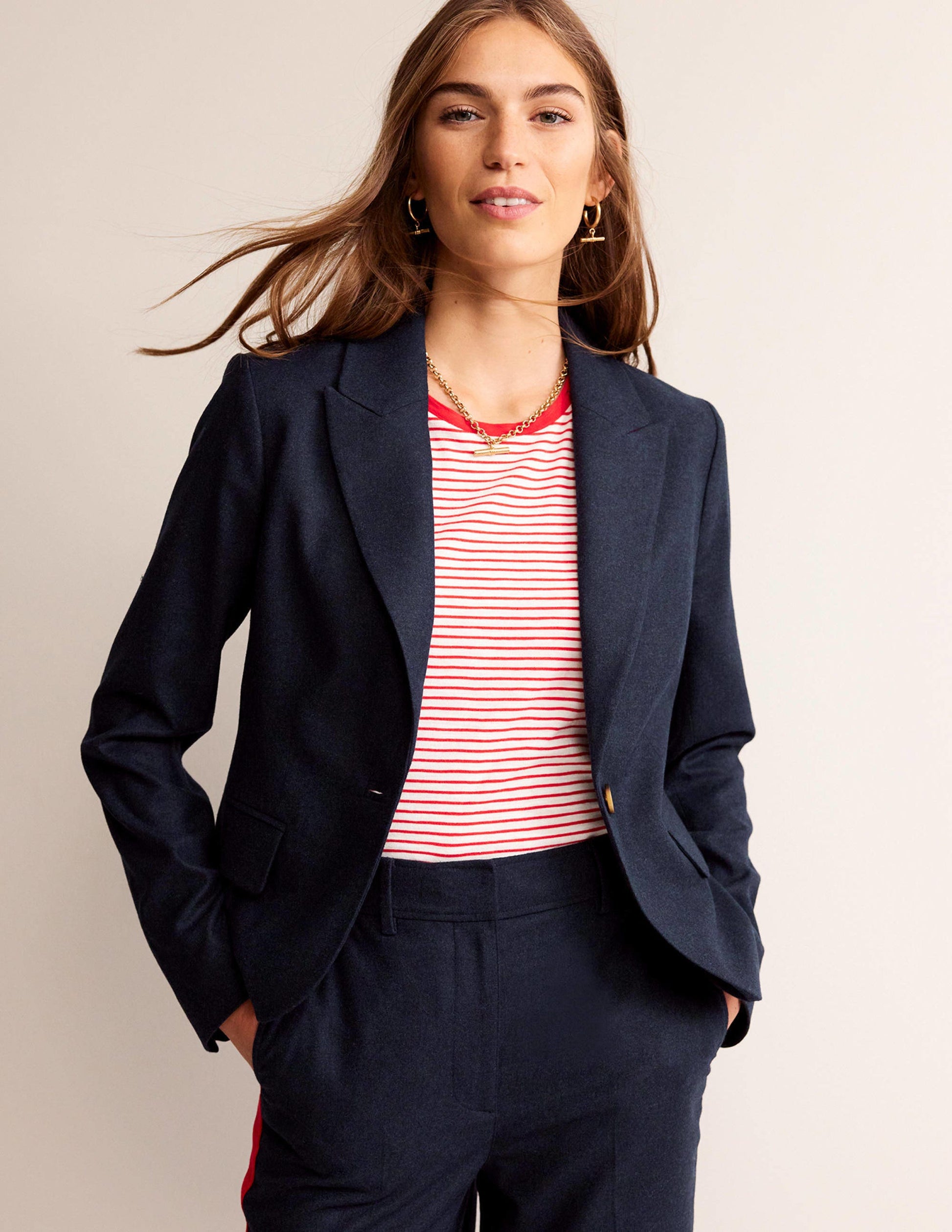 Canonbury Wool Blazer-Navy-1