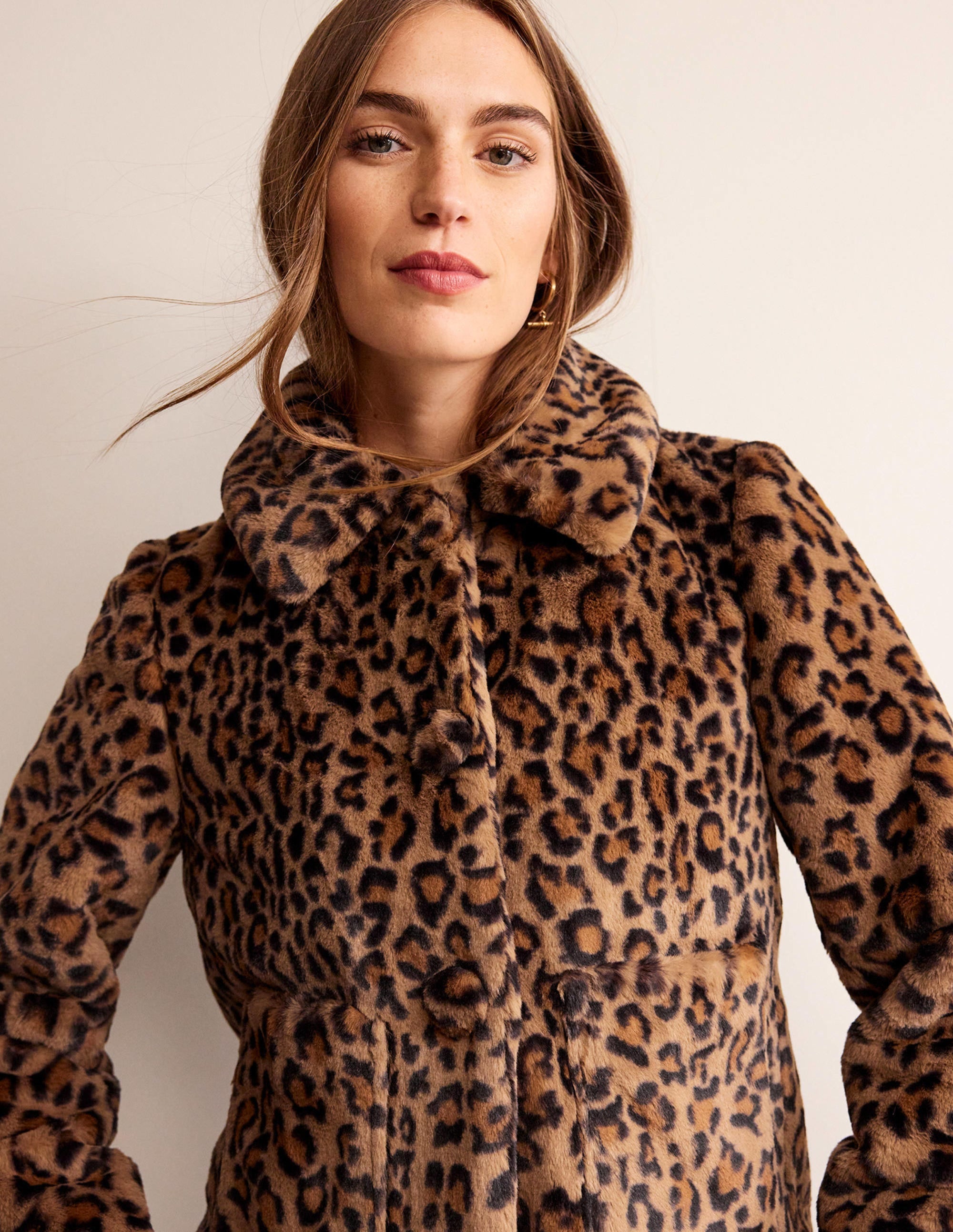 York Faux-Fur Coat-Leopard - Image 1