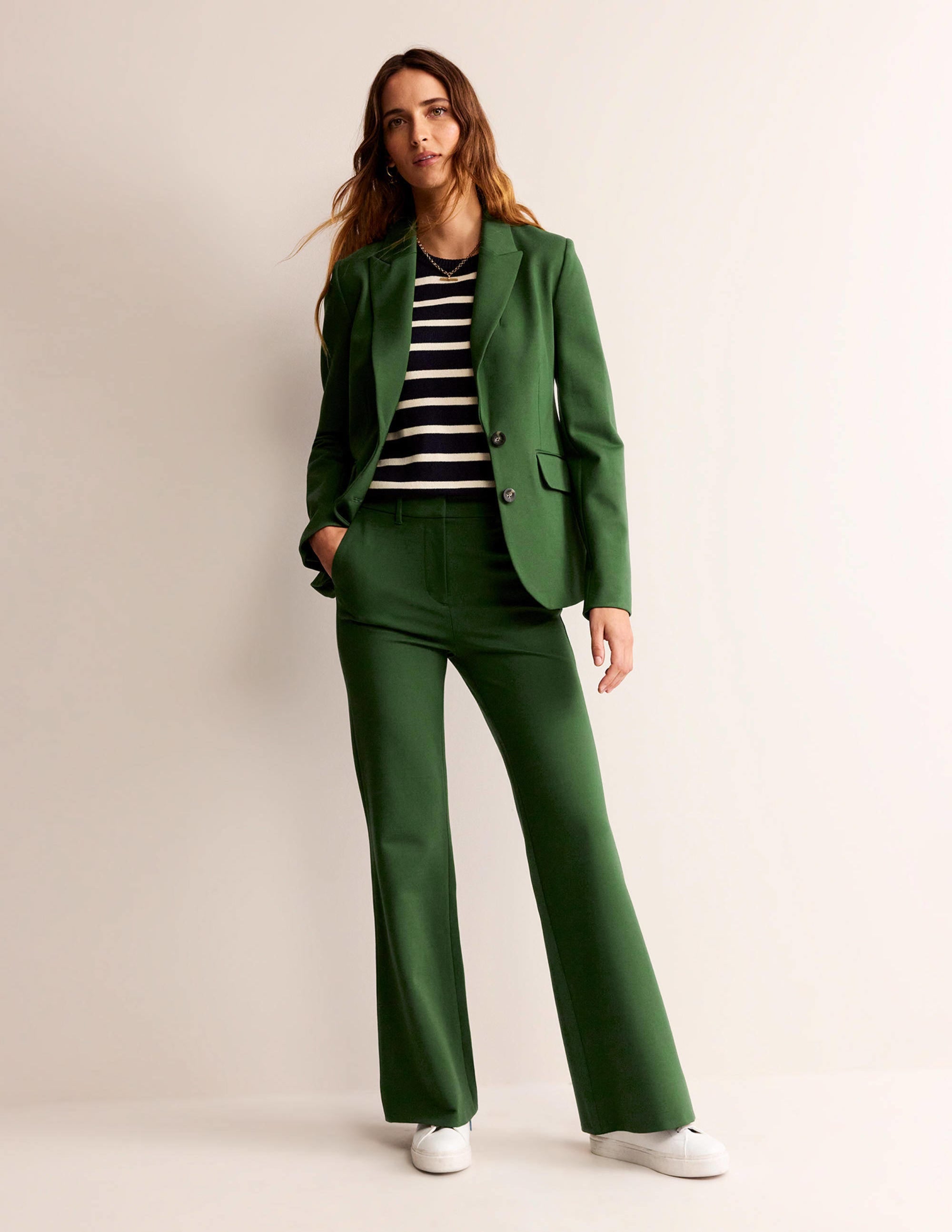 Marylebone Ponte Blazer-Winter Green - Image 4