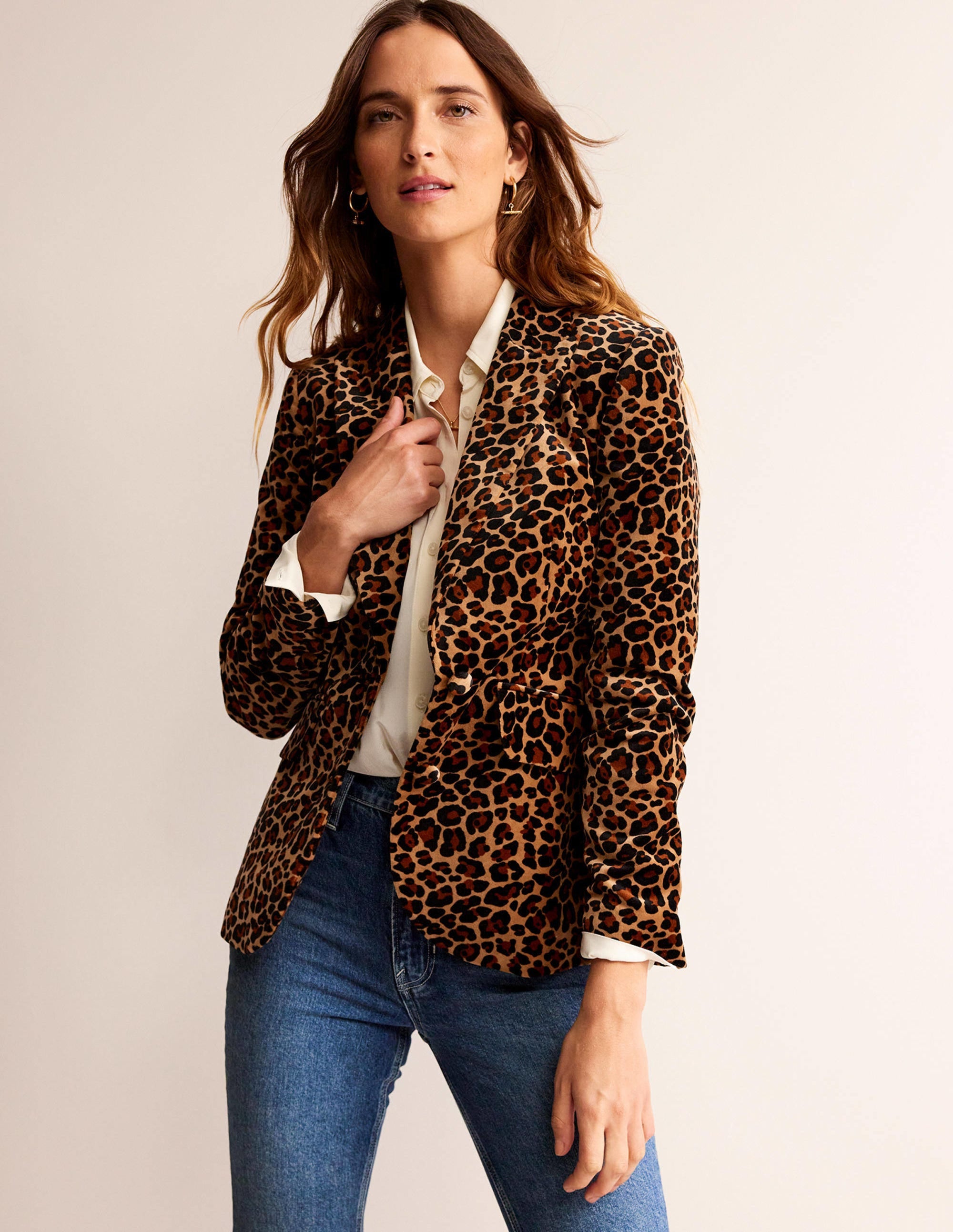 Marylebone Velvet Blazer-Leopard - Image 1