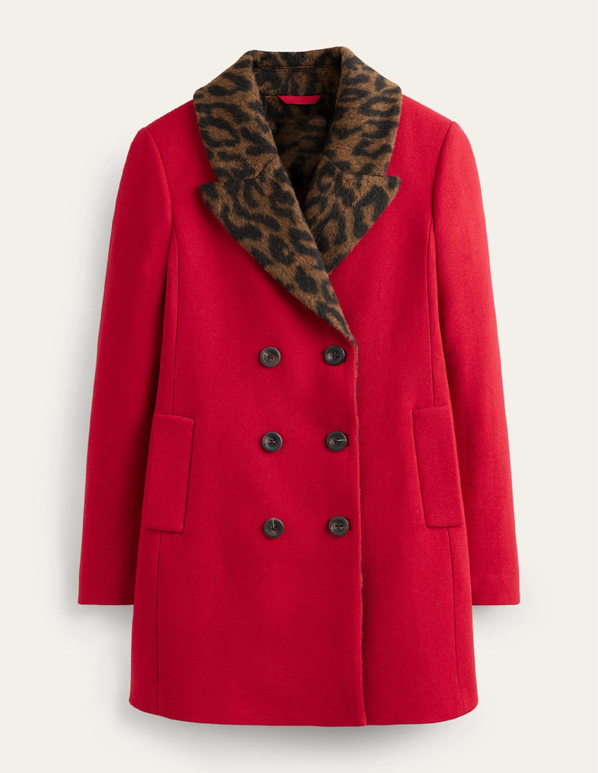 Double-Breasted Wool Coat-Brilliant Red - Image 7