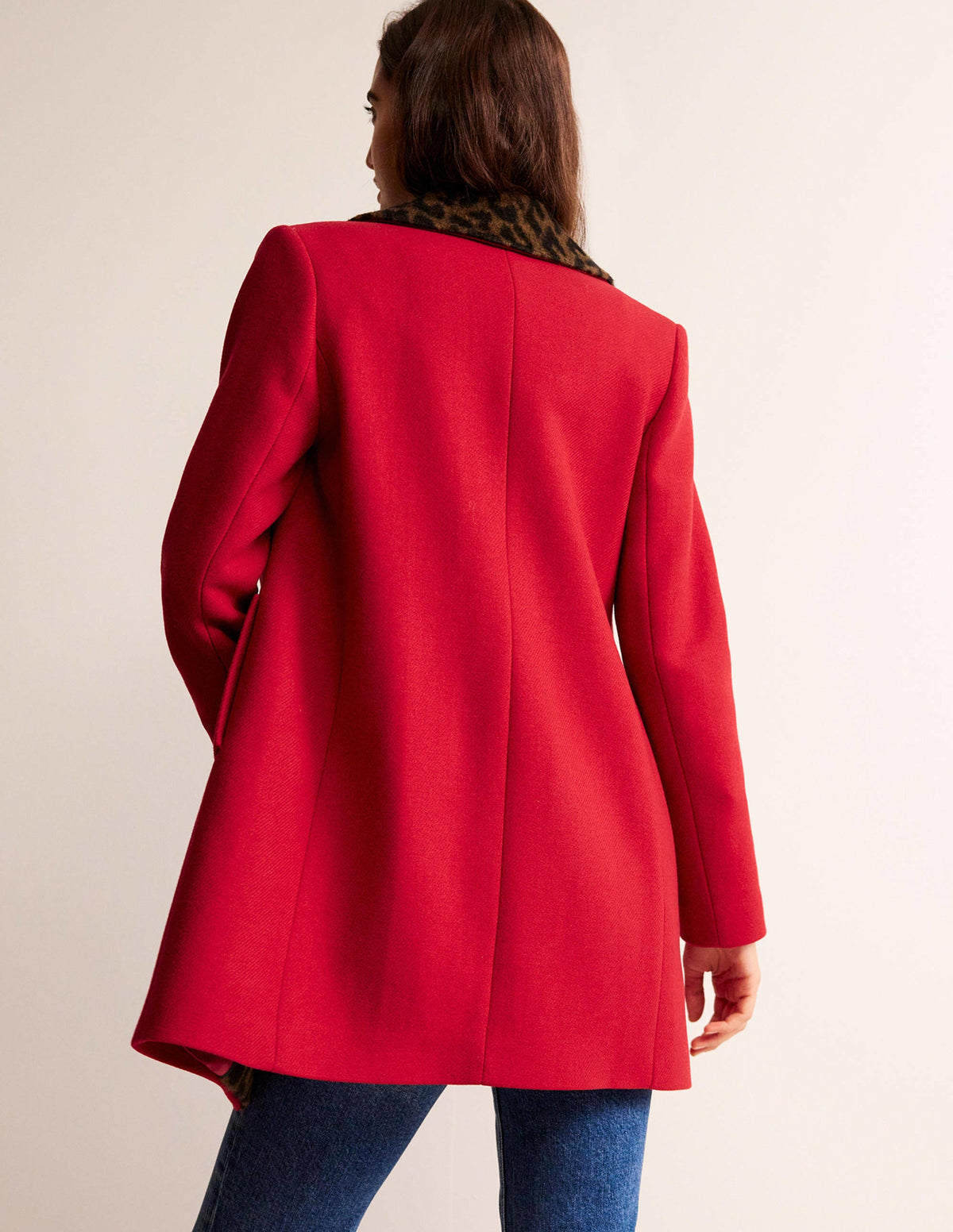 Double-Breasted Wool Coat-Brilliant Red - Image 3