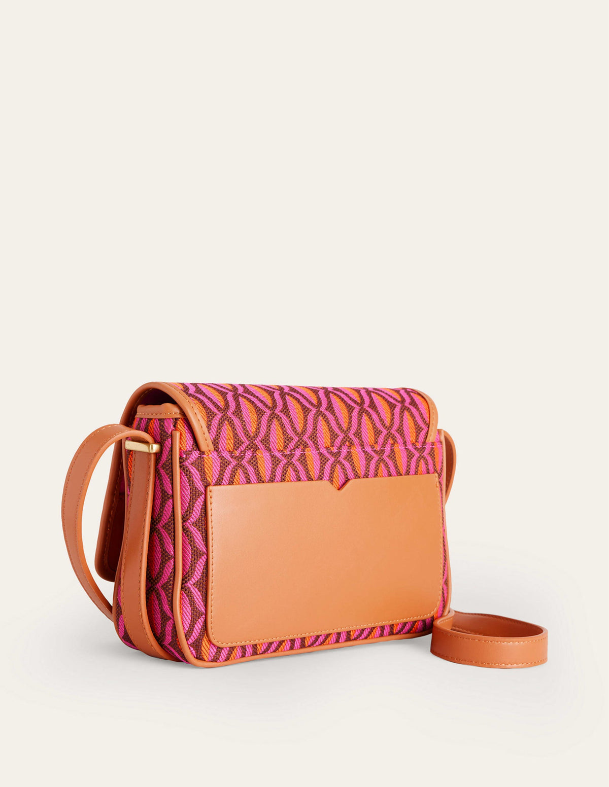 Structured Cross-Body Bag-Red Geo-3