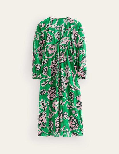 Sarah Maxi Kaftan Dress-Green, Rose Blush-5