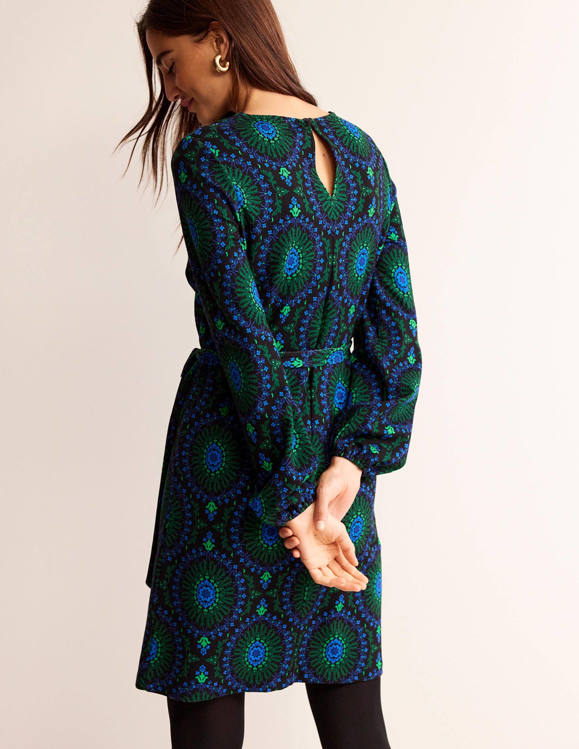 Violet Ponte Shift Dress-Black, Artizian Geo - Image 3