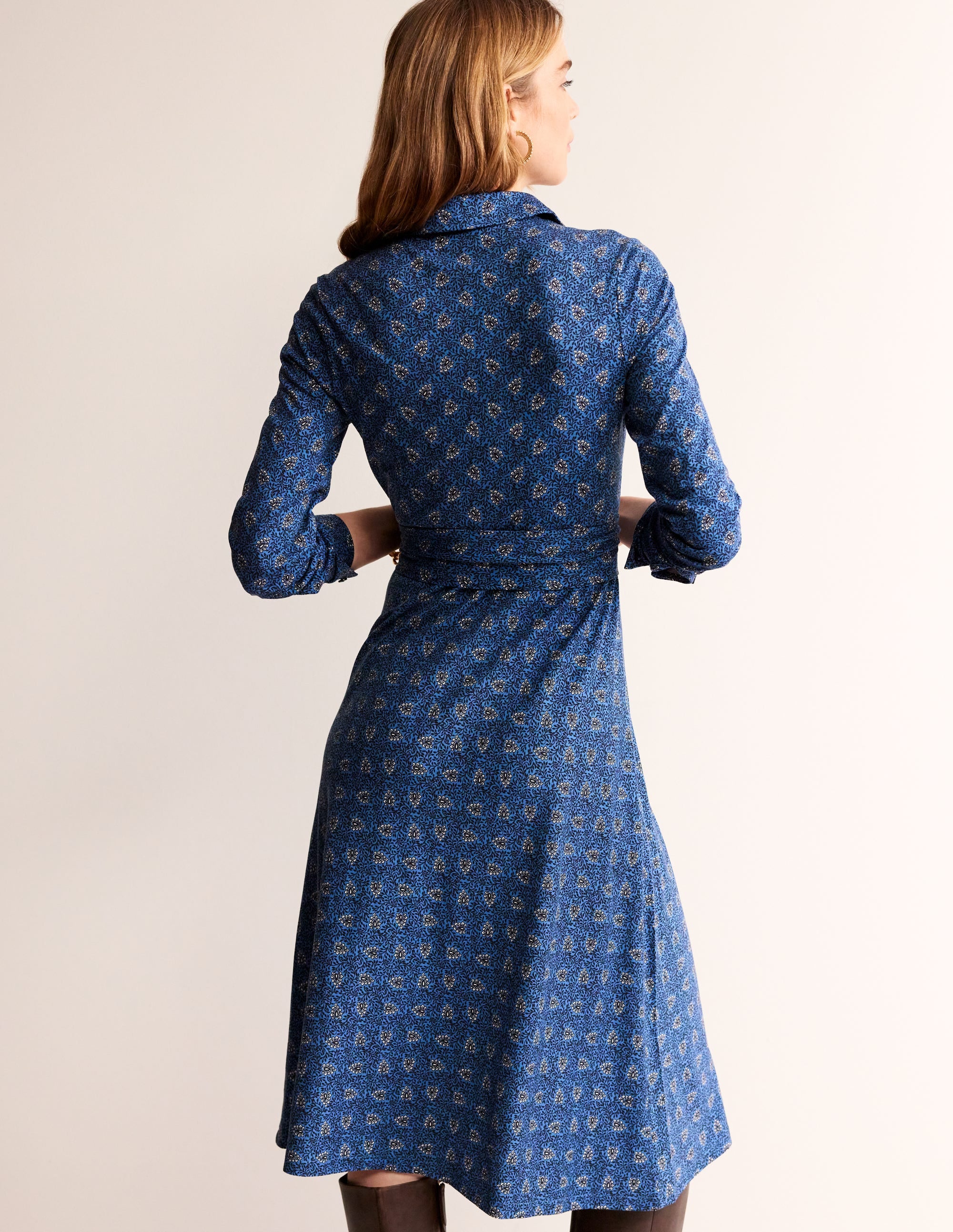Laura Jersey Midi Shress-Azure, Celosia Bud - Image 3