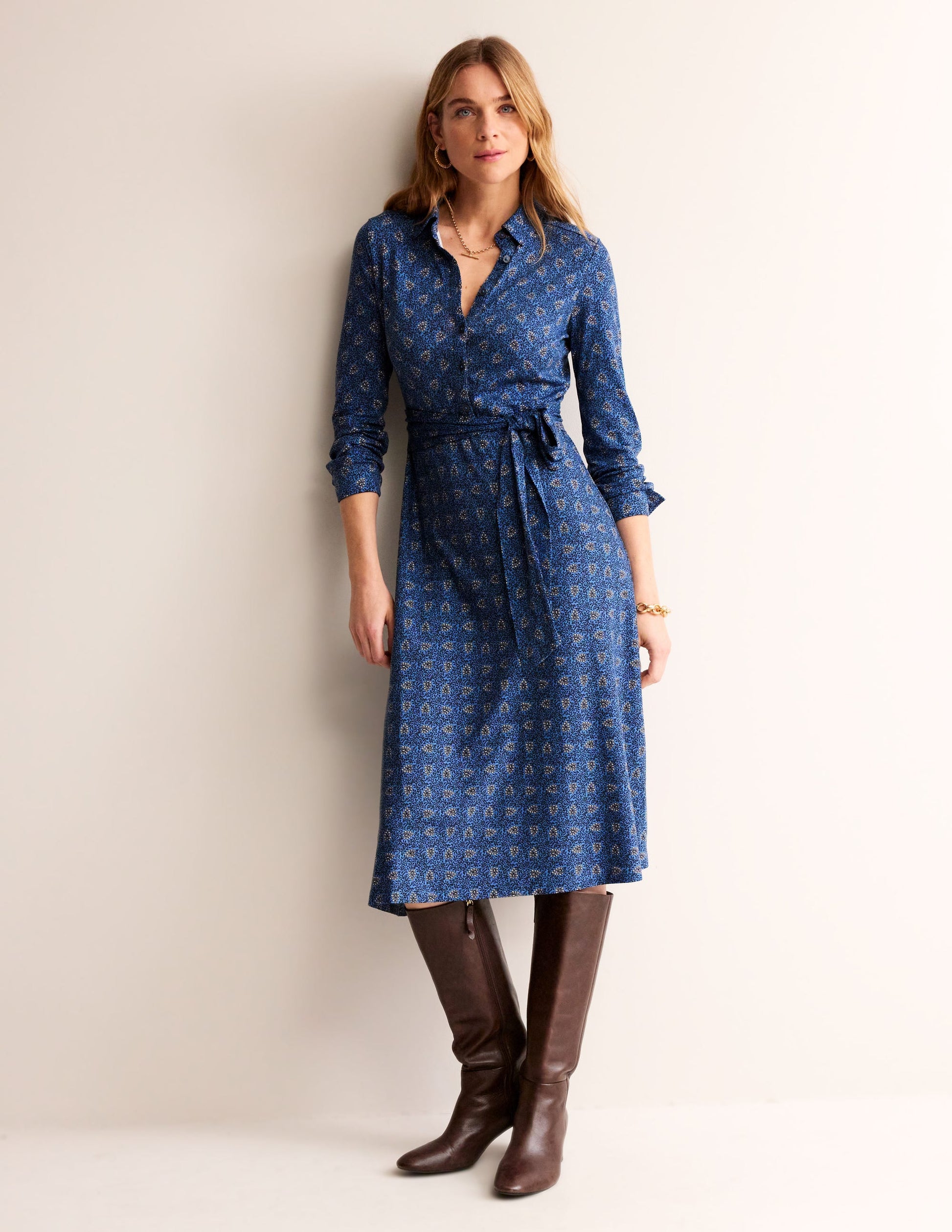 Laura Jersey Midi Shress-Azure, Celosia Bud-4