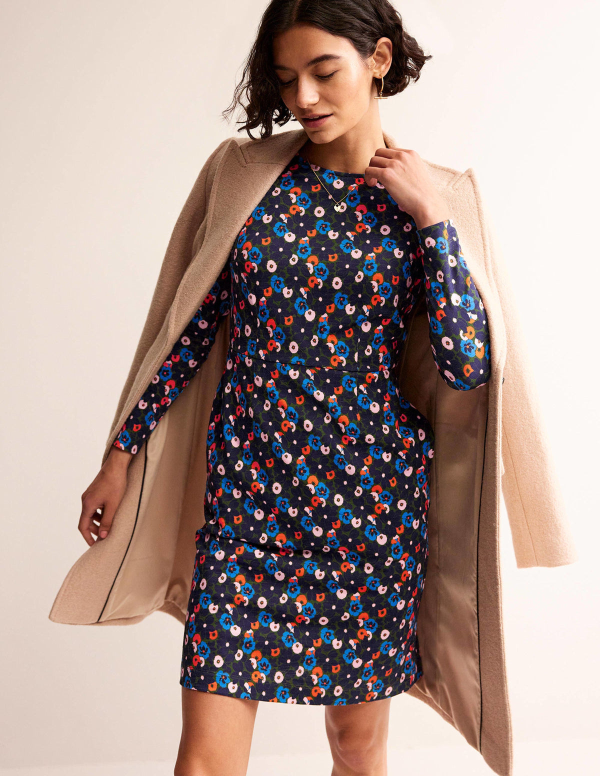 Penelope Jersey Dress-Moss, Bloomsbury Pop - Image 1